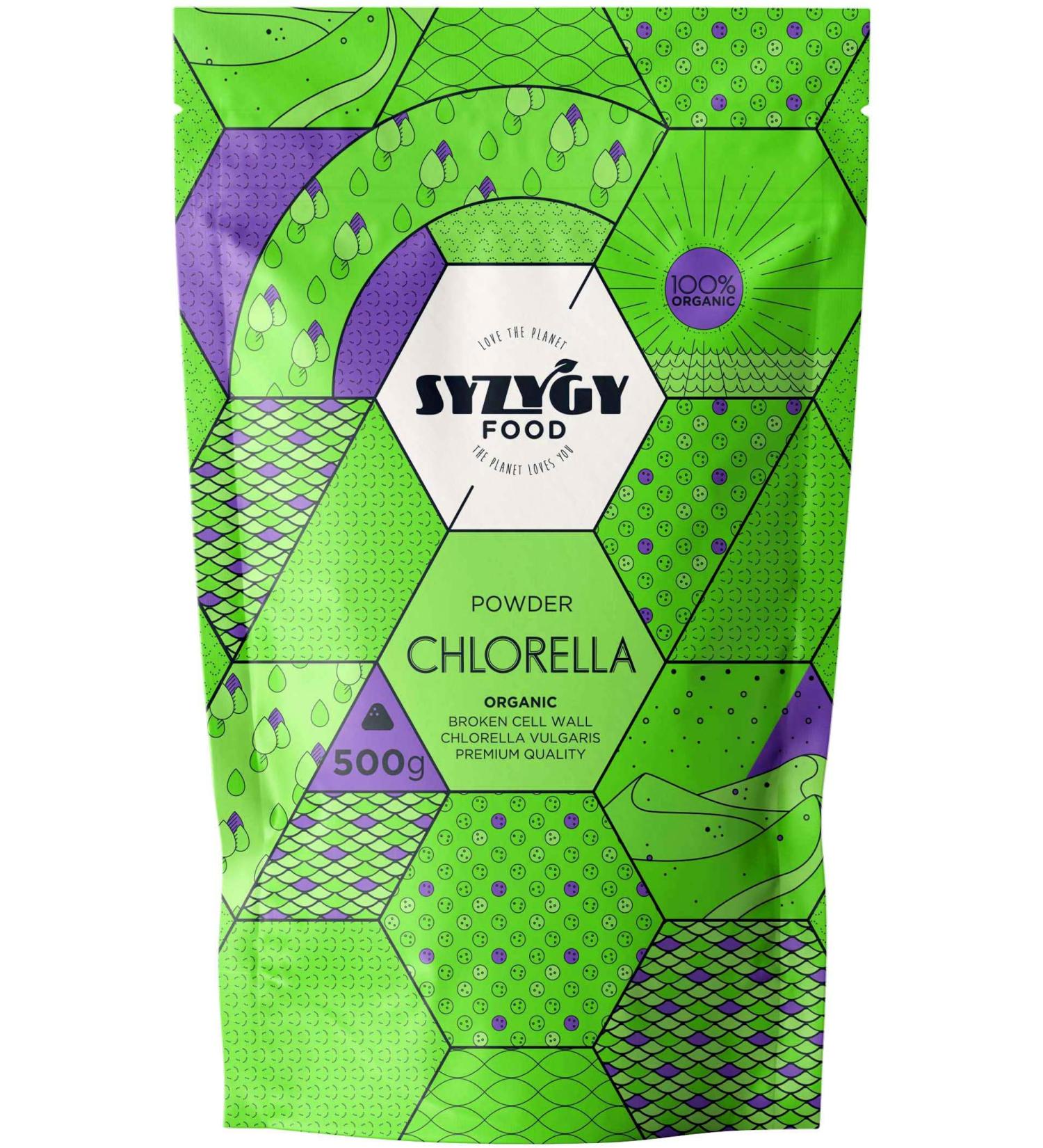 Syzygy Food Chlorella Powder Bio 500g | Maximum Purity Detox Vegan Protein | Broken Cell Wall Chlorophyll | Made in EU - Buy Online on GoSupps.com