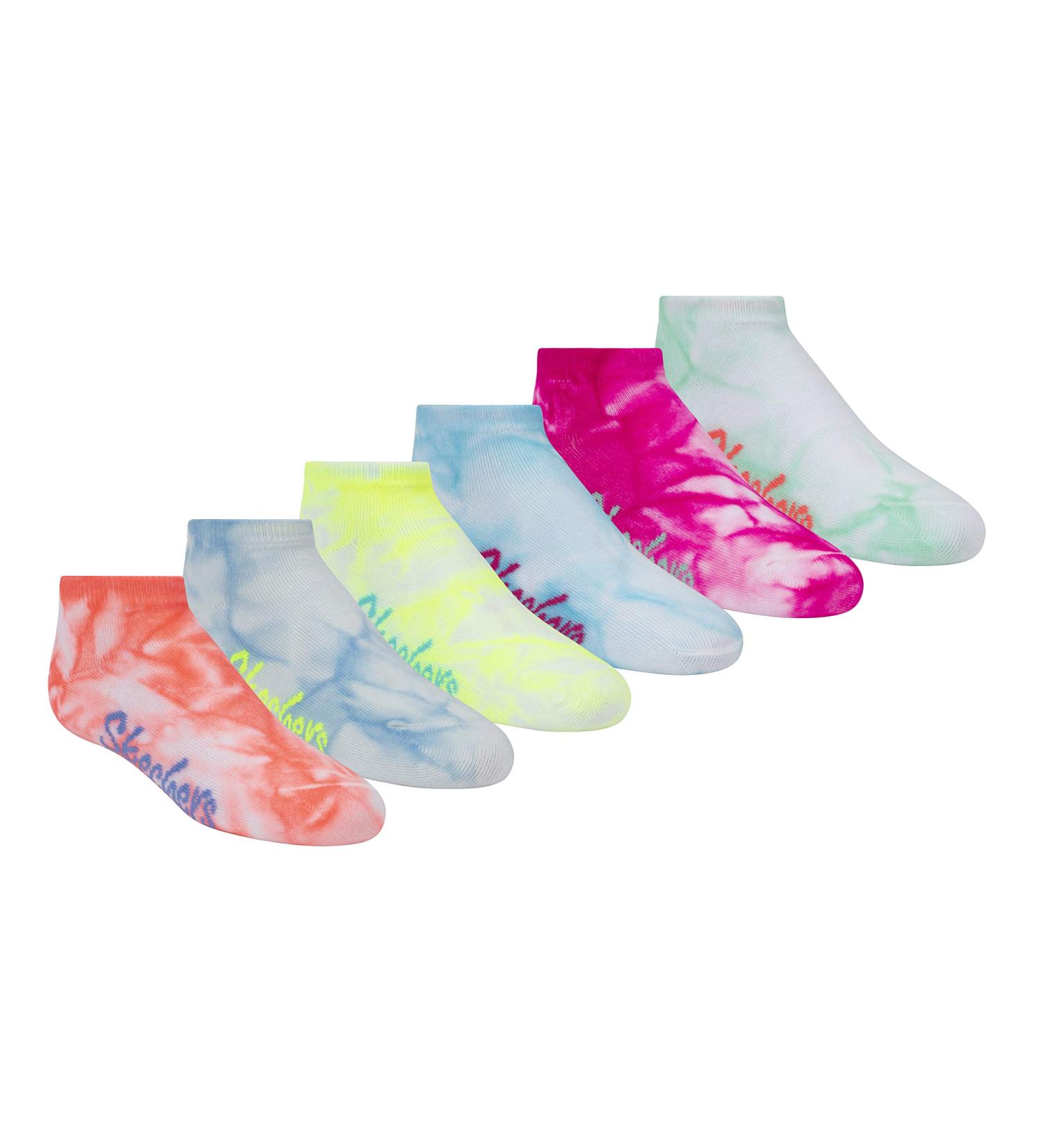 Skechers Girls' 6 Pack Low Cut Socks + 3 Pack Hair Ties 7-8.5 Multi - Set of 9 Accessories for Girls - Buy Online on GoSupps.com