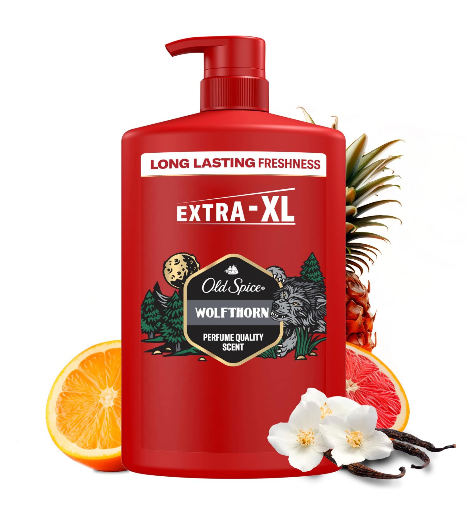 Procter Gamble Old Spice Wolfthorn 3in1 shower gel for hair face and body 1000 ml pump dispenser longlasting freshness perfume quality scent deep cleansing