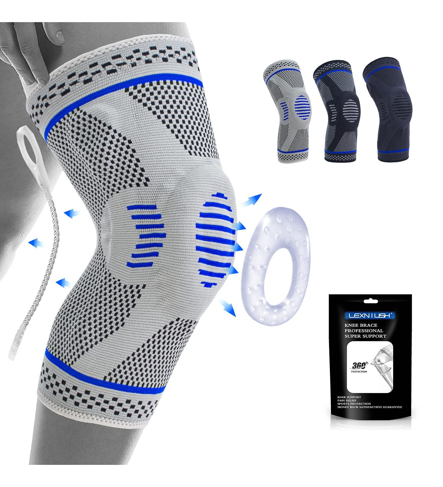 Professional Grade Knee Brace Compression Sleeve for Men & Women - Support for Running, Arthritis, Meniscus Tear, Joint Pain Relief - N2/Grey XL - Buy Online on GoSupps.com