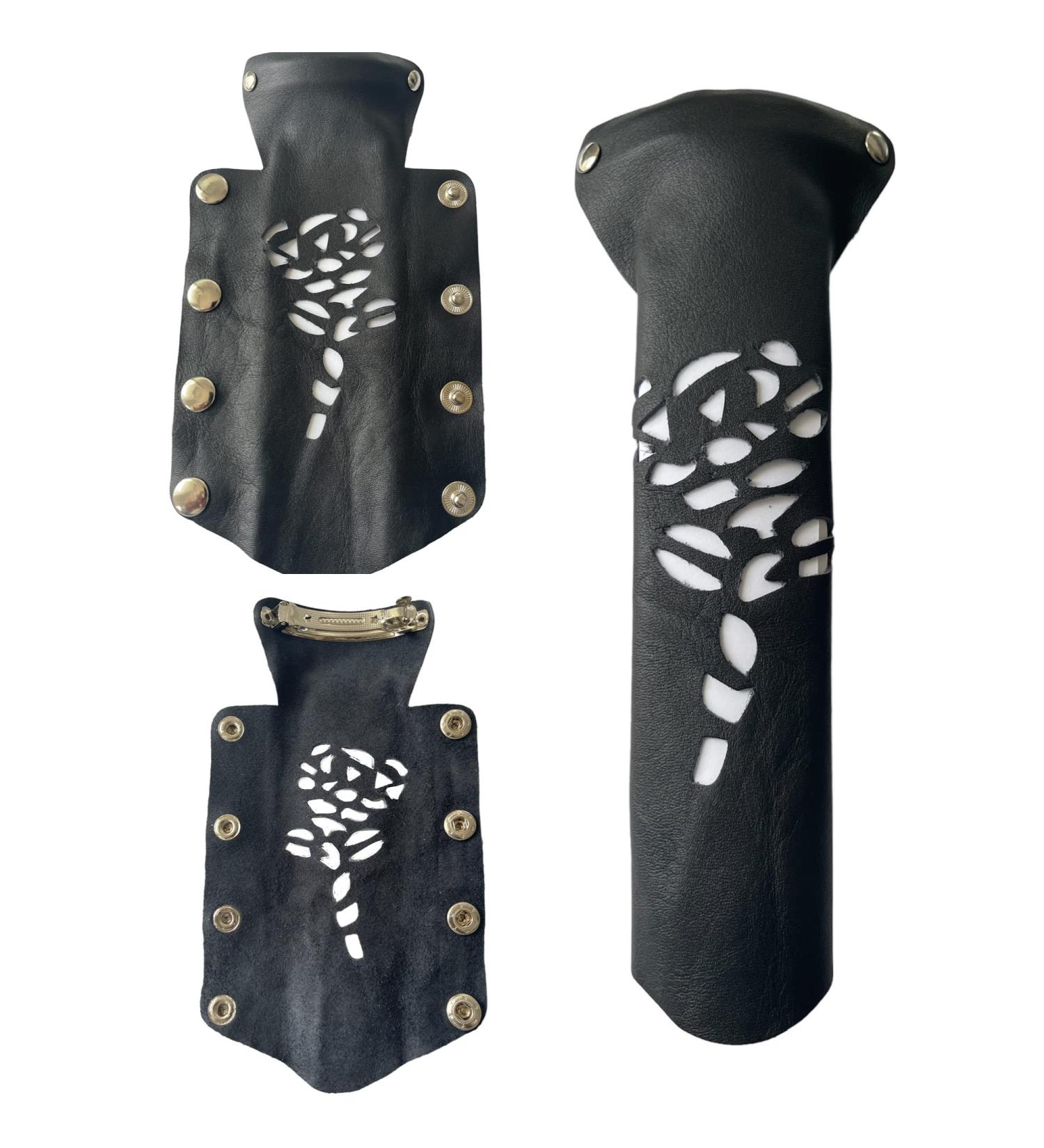 Pony Tail 100% Real Black Leather Hair cacher/Clip - Buy Online on GoSupps.com