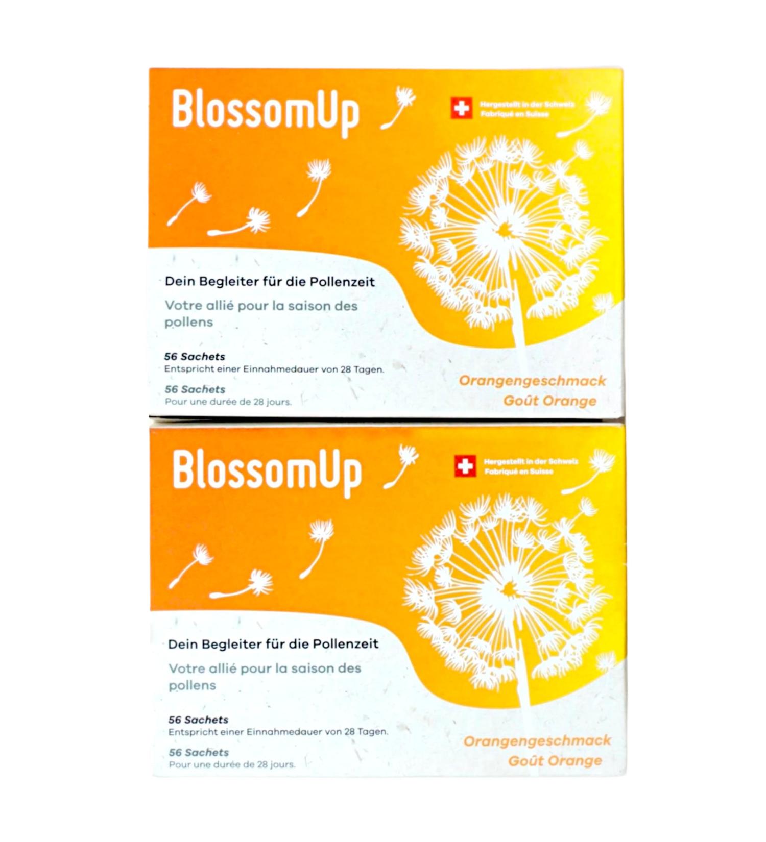 Blossomup Drinking Powder for Hay Fever & Pollen Allergy - 2 Pack (150g) - Refreshing Dietary Supplements Made in Switzerland - Buy Online on GoSupps.com