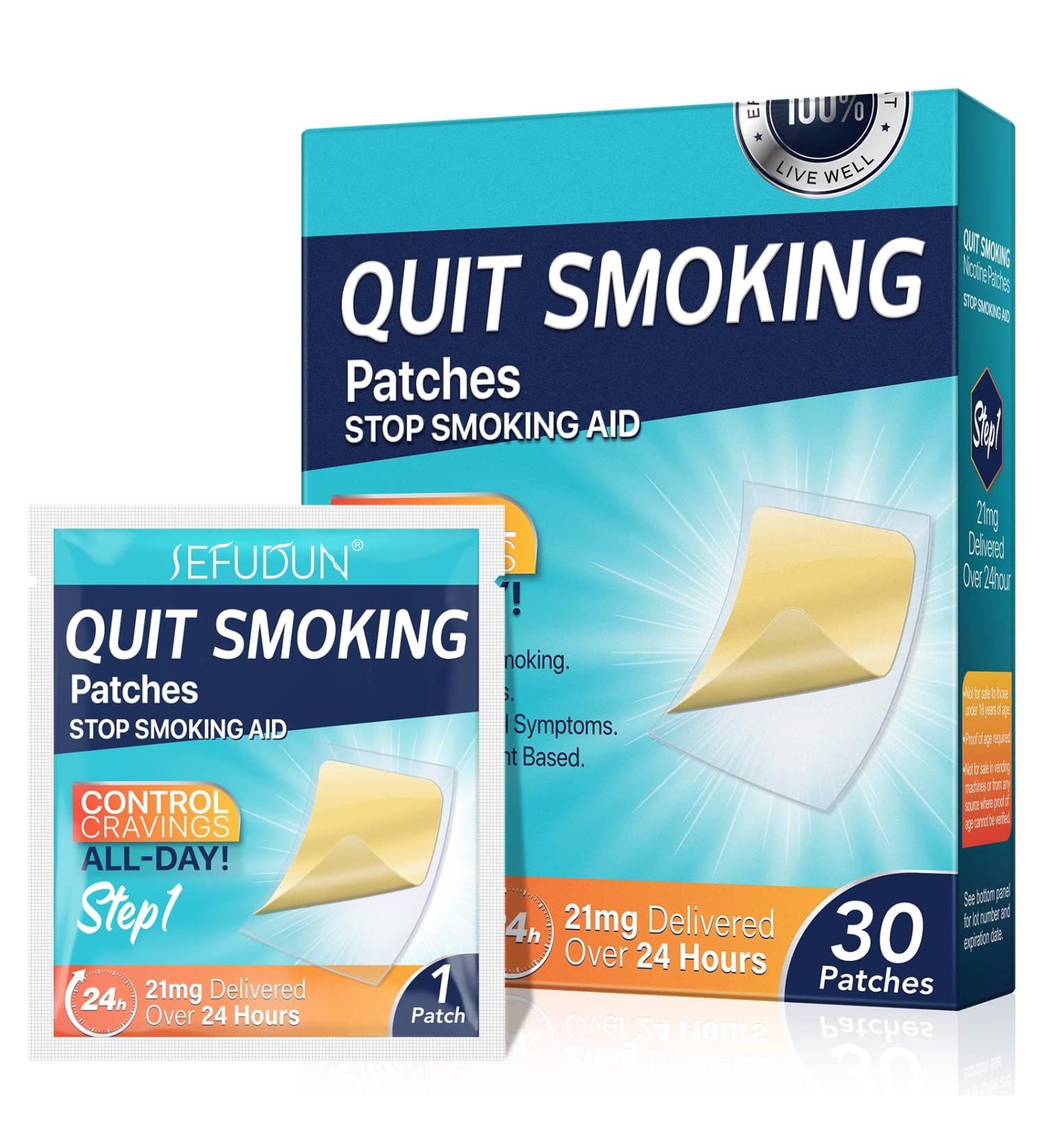 Quit Smoking Patches (Step 1) 21 mg - 30 Count | Fast Delivery for All-Day Control - Buy Online on GoSupps.com