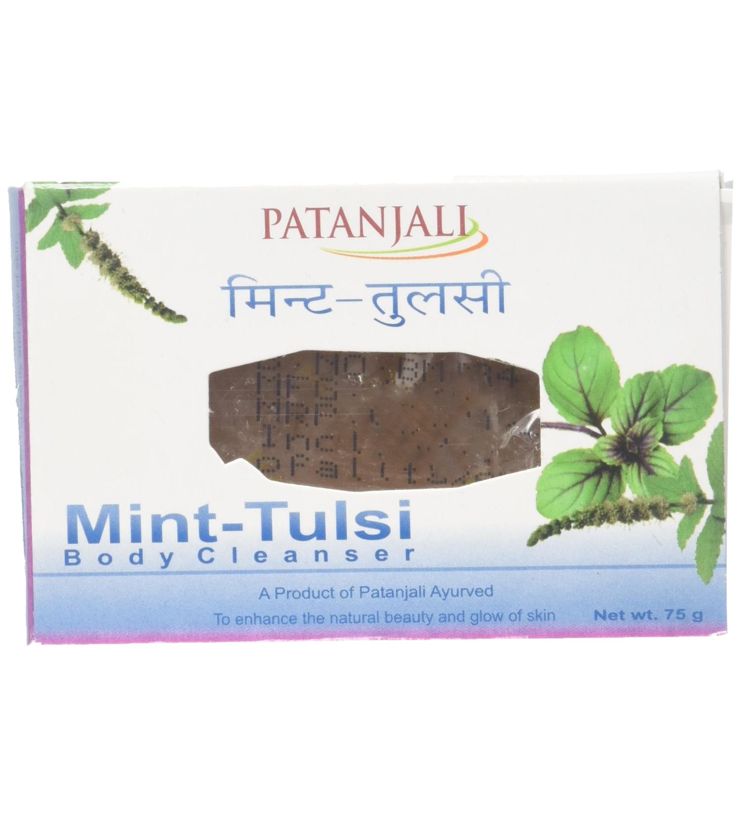 Patanjali Mint-Tulsi Body Cleanser - 75g | Natural Herbal Skin Care for Refreshing Cleanliness - Buy Online on GoSupps.com