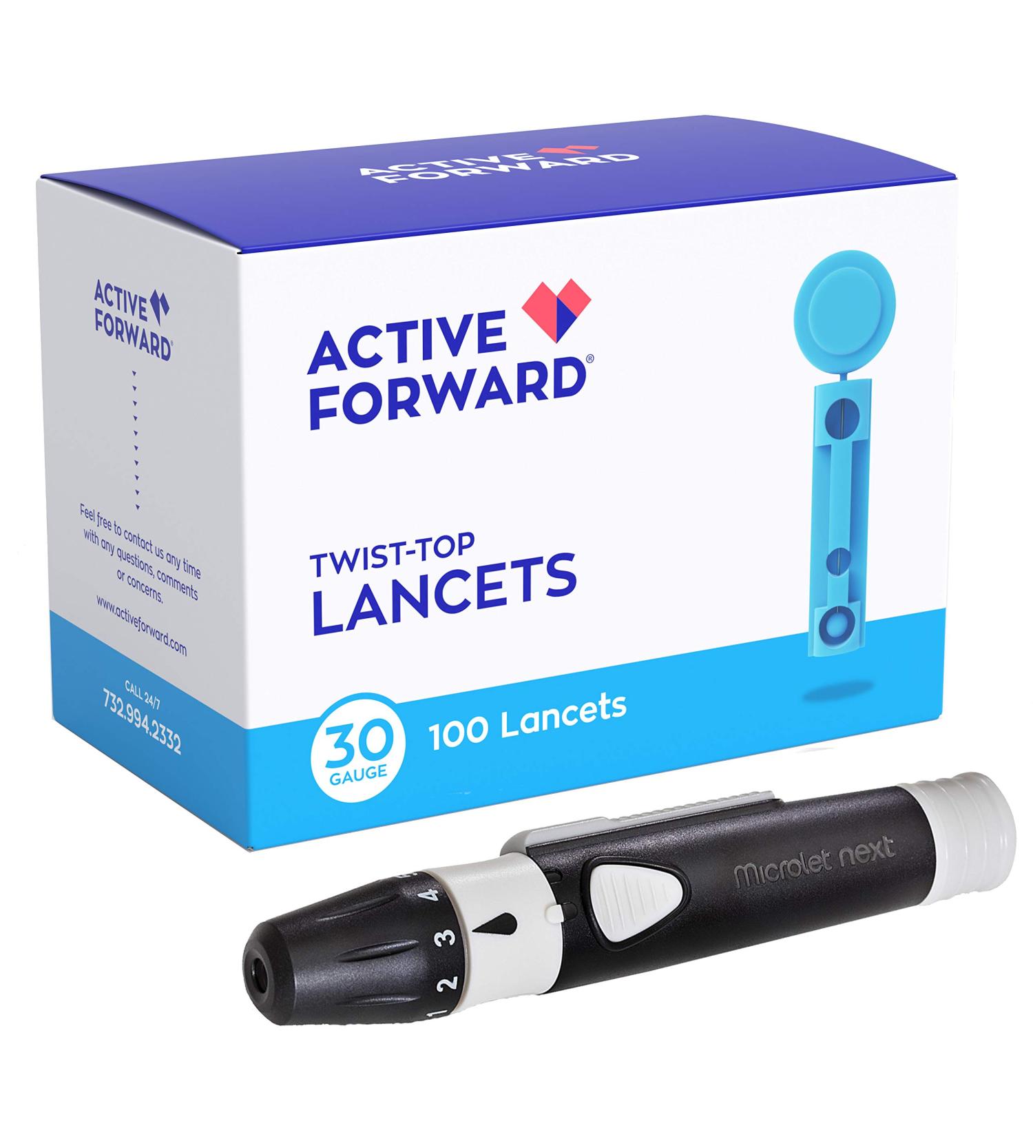 Microlet Lancing Device with 100 Active Forward 30g Lancets | Efficient Blood Glucose Testing Kit - Buy Online on GoSupps.com