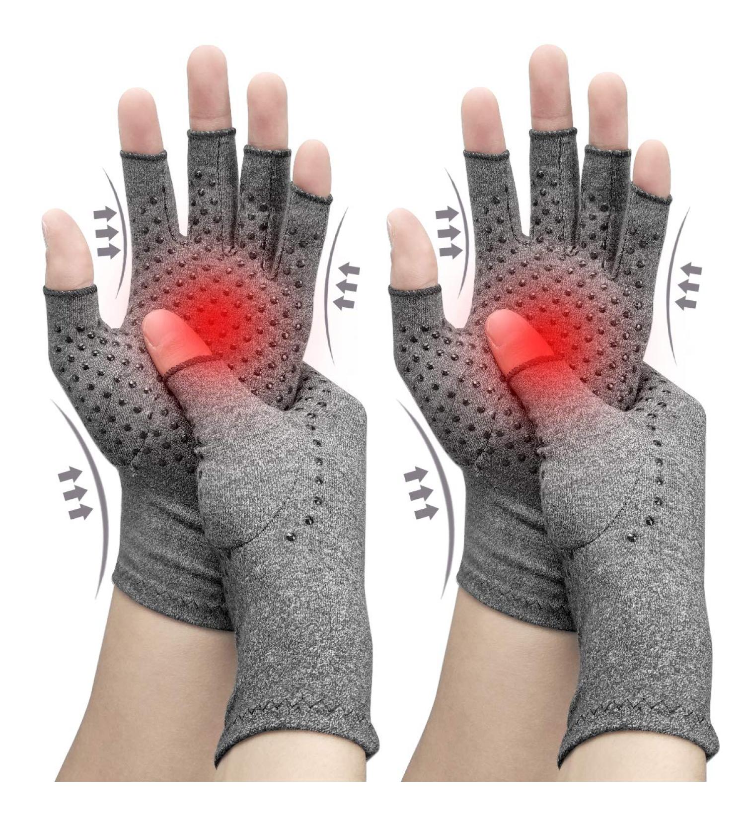 2 Pairs Arthritis Compression Gloves | Relieve Arthritis & Carpal Tunnel Pain | Anti-Slip Design for Work | Women & Men | Medium - Buy Online on GoSupps.com