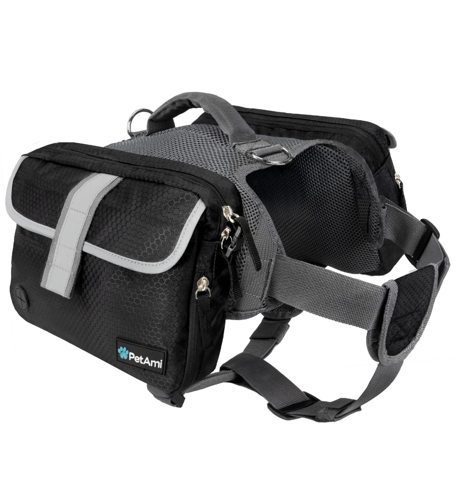PETAMI Hundred Sack Saddlebag for Medium & Large Dogs | Reflective Hiking Dog Vest with Side Pockets - Buy Online on GoSupps.com