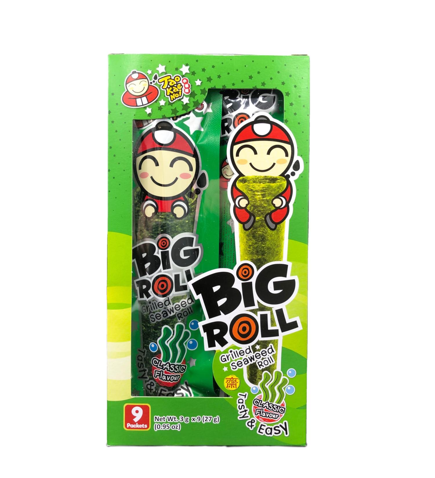 Tao Kae Noi Big Roll Grilled Seaweed Original grilled seaweed 9 snack rolls 3 g 27 g