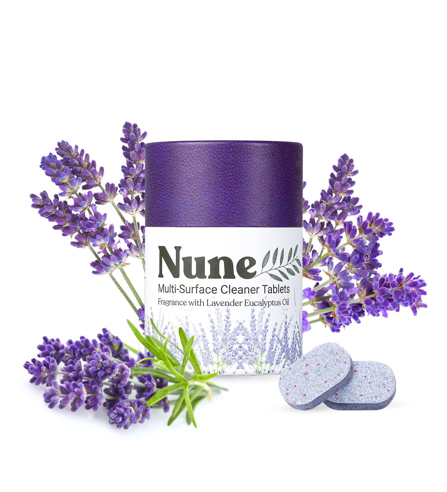 Nune Multi-Purpose Cleaner Refills - Non-Toxic All Purpose Cleaning Tablets (6 Pack) - 144 fl oz Total - Effective for Shower Counter Floor & Furniture - Lavender Fragrance - Buy Online on GoSupps.com