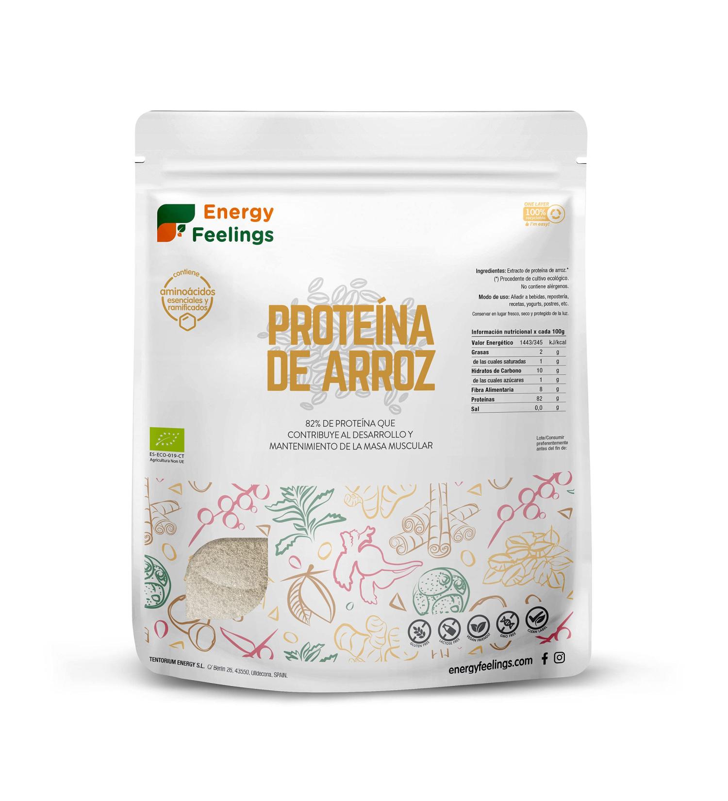ENERGYFEELINGS Organic Rice Protein 1kg - Buy Online on GoSupps.com