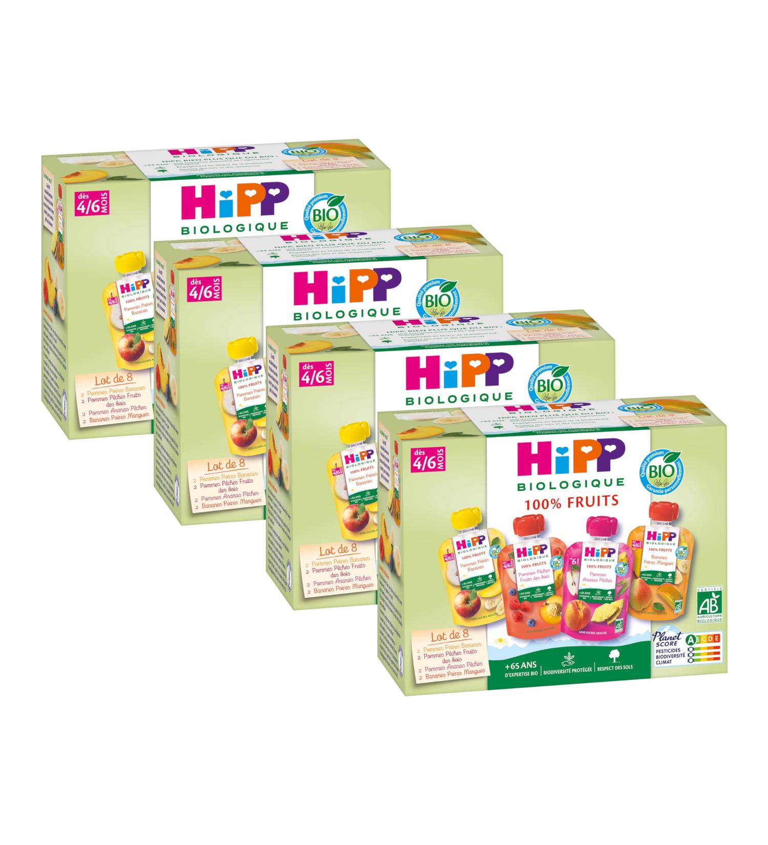 HiPP Organic Multipack bottles 4 varieties from 4/6 Months - 32 x 90 g - Buy Online on GoSupps.com
