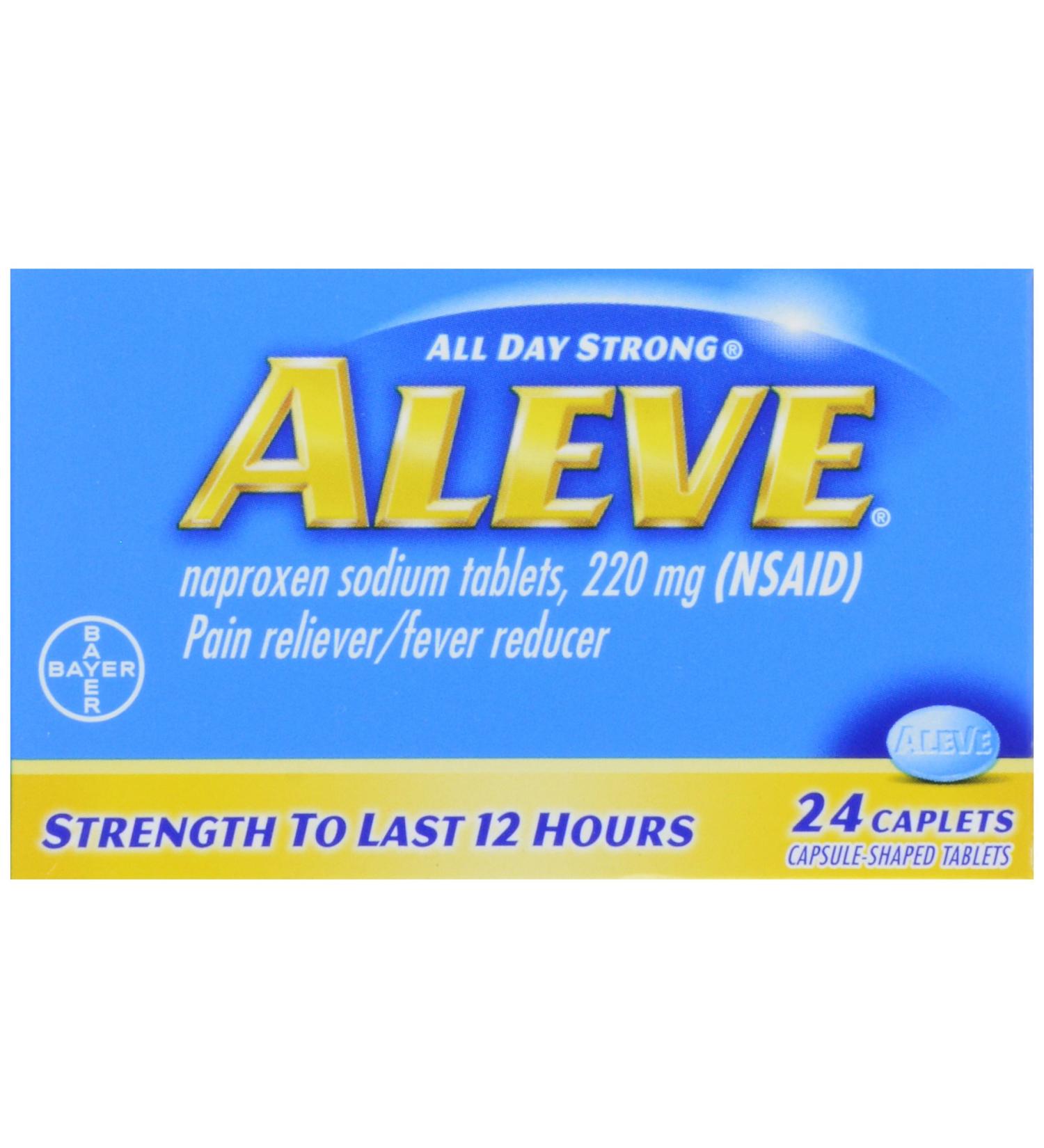 Aleve All Day Strong Pain Reliever Caplets 24-ct | Fast Acting Relief - Buy Online on GoSupps.com