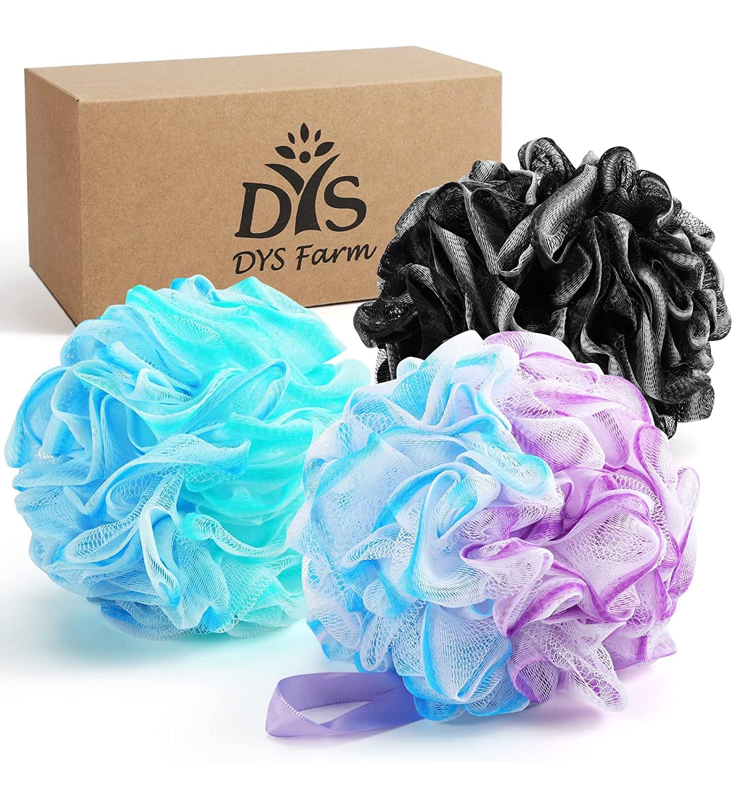 Bath Shower Pouf Large 75g XL Mesh Pouf Shower Ball Bath Loofah Sponge Pouf Body Exfoliating Bath Sponge Shower Sponge Body for Men and Women Silky and Smooth Skin Cleansing(3color) - Buy Online on GoSupps.com
