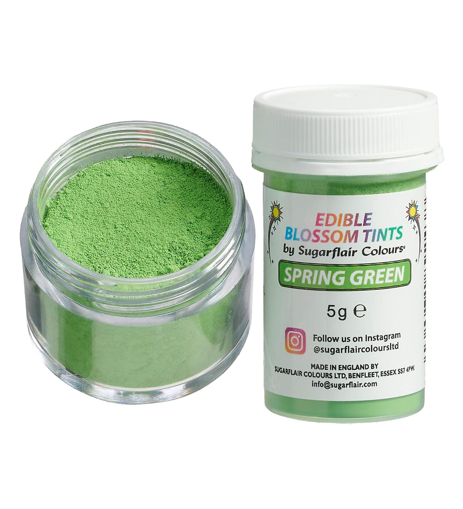 Sugarflair Spring Green Food Colouring Powder Dust Use on Cake Surfaces Decorations or Colour Sugarpaste Fondant Icing Chocolate Buttercream Royal Icing Macarons and More! - 5g
