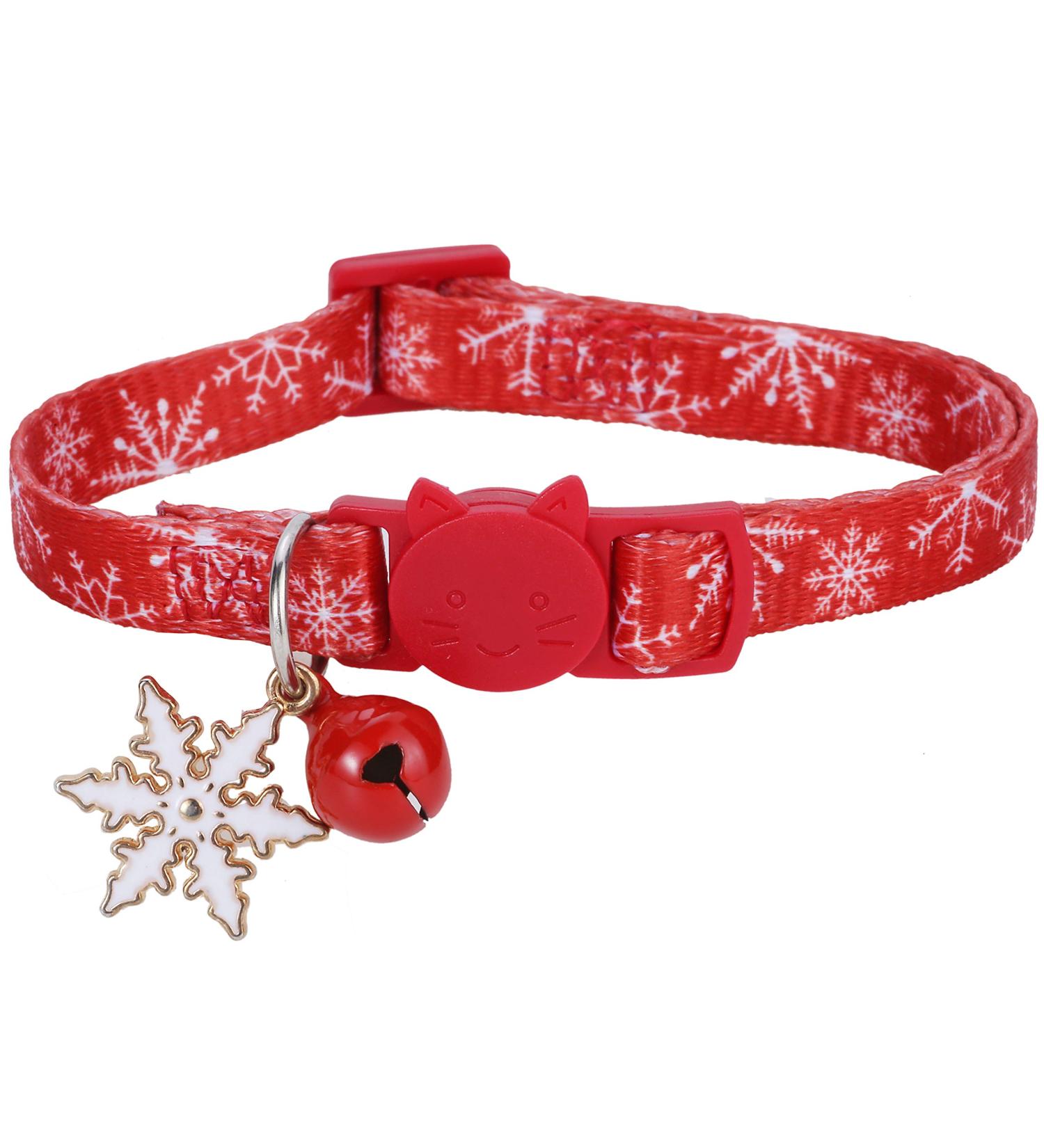 Snowflake Small Dog Collar with Bell | Winter Charm | BoomBone Breakaway Collar - Buy Online on GoSupps.com