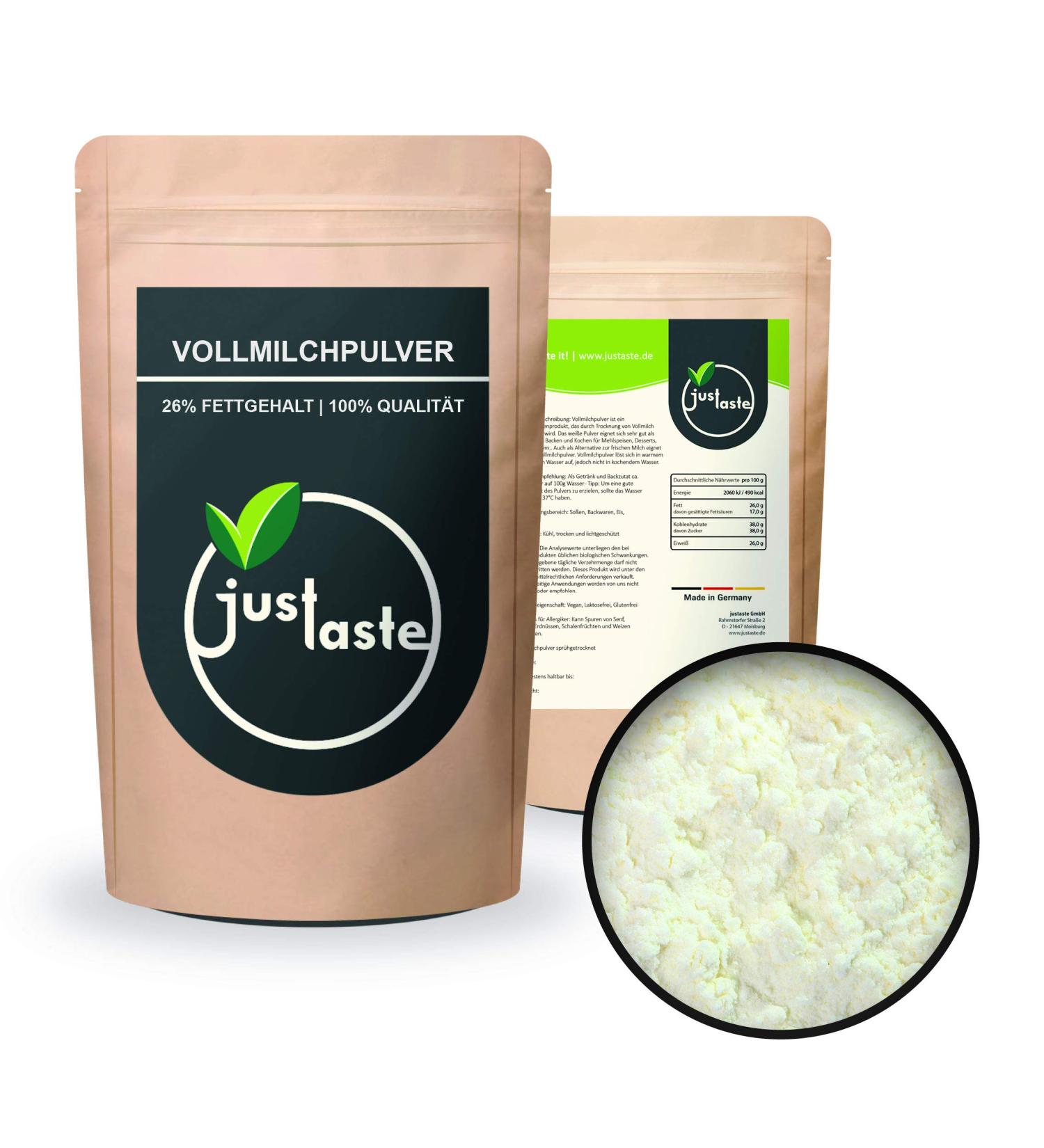 2 kg size selection of full milk powder |26% fat |Dry milk spray -dried |Milk powder whole milk |Ideal for travel & emergency reserve 2 kg (1 Pack)