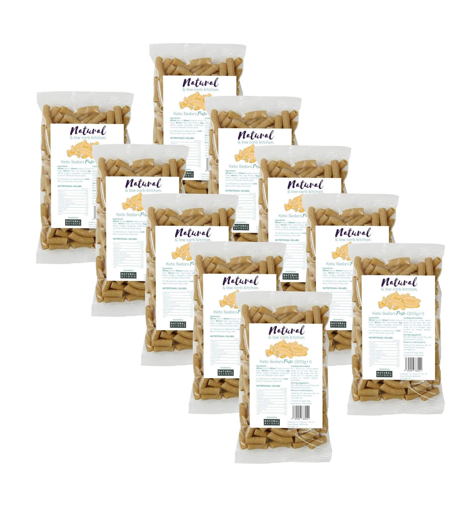 NLC Kitchen Keto Pasta & Rice - 1.8g Carbs Per Portion, Low Carb High Fibre Protein Source, Vegetarian, No Added Sugar - 10 x 100g Packs - Buy Online on GoSupps.com