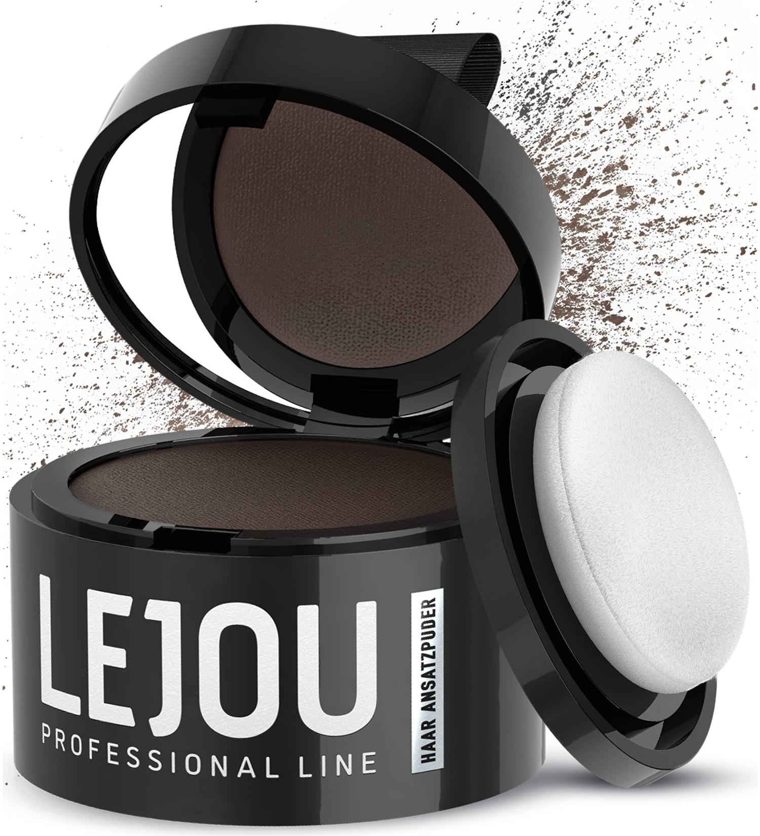 LEJOU Hair Root Powder Medium Brown - Natural Hair Thickening & Concealer | 4g Hair Make-Up for Perfect Hairline - Buy Online on GoSupps.com