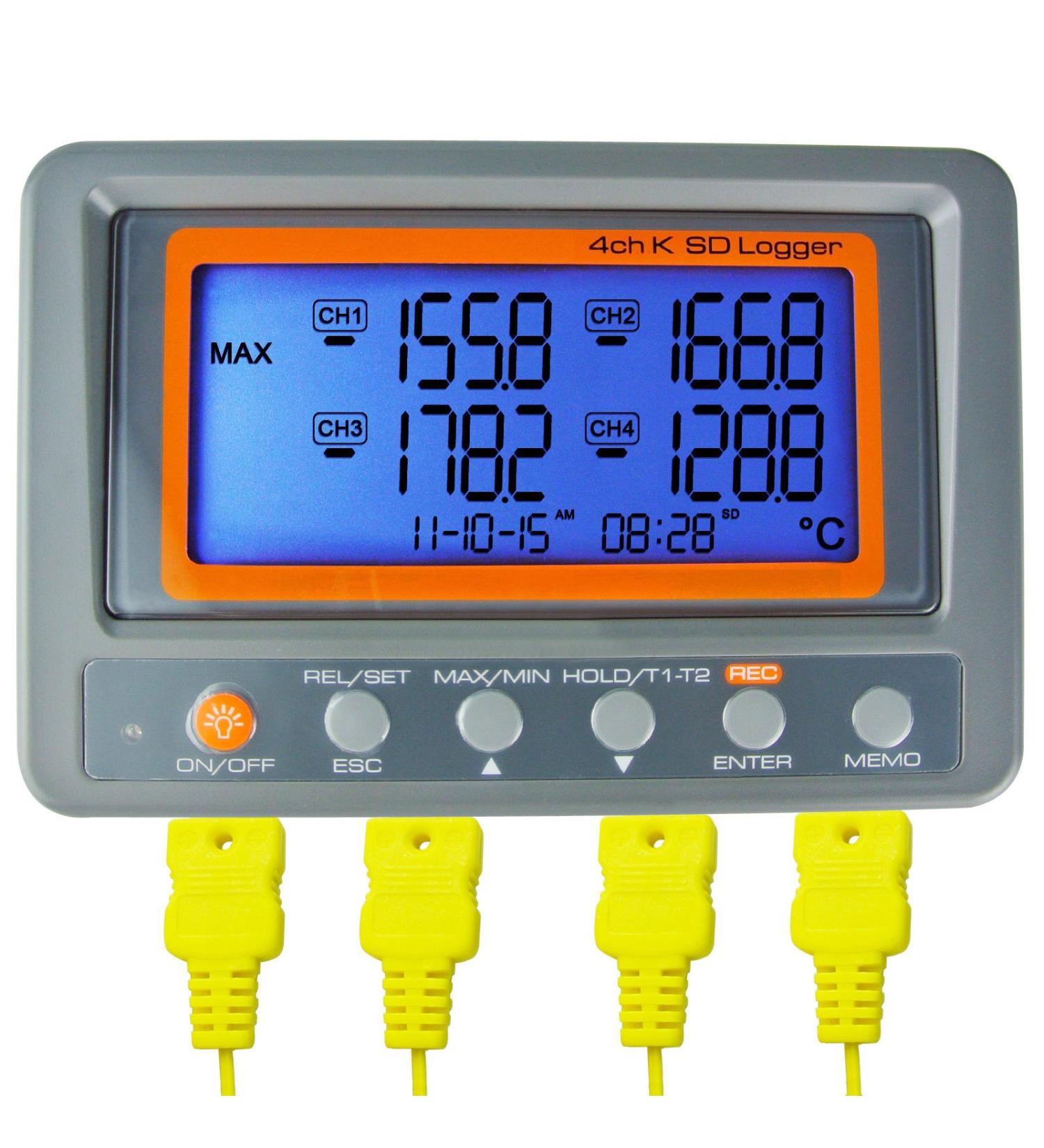 4-Channel K Type Thermometer SD Card Data Logger | Thermocouple Temperature + 2 Bead Type K Probes | A0188598 - International Shipping Available - Buy Online on GoSupps.com