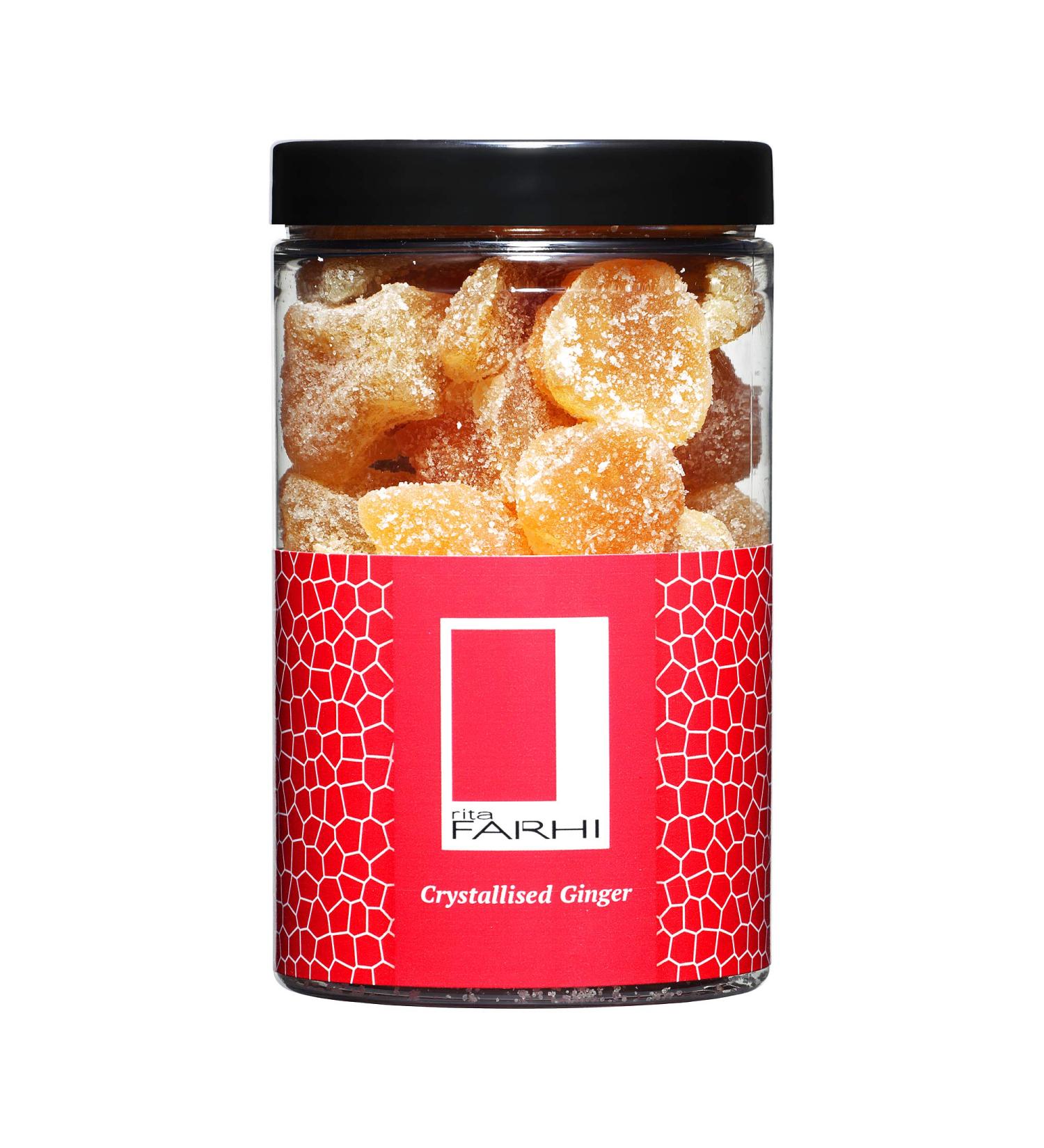 Rita Farhi Crystallised Ginger in a Luxury Gift Jar | Premium Ginger Sweets | Stem Ginger Chews | 280g - Buy Online on GoSupps.com