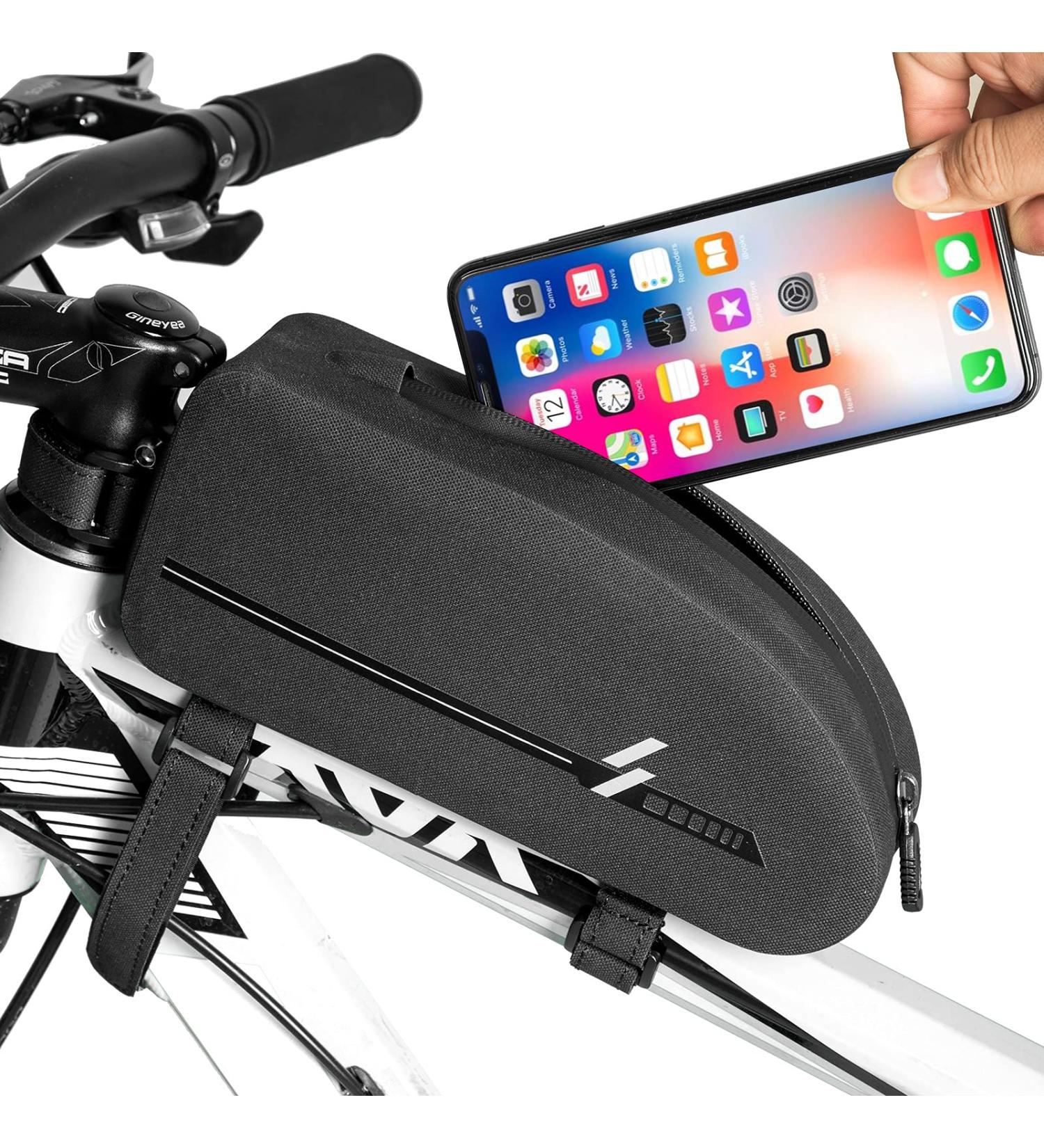 CbRSPORTS Waterproof Bike Top Tube Bag | Front Frame Energy Pack for Cycling | Fuel-Tank & Phone Storage | 840D Material | 9.25x4.13x2.55inches(L) - Buy Online on GoSupps.com