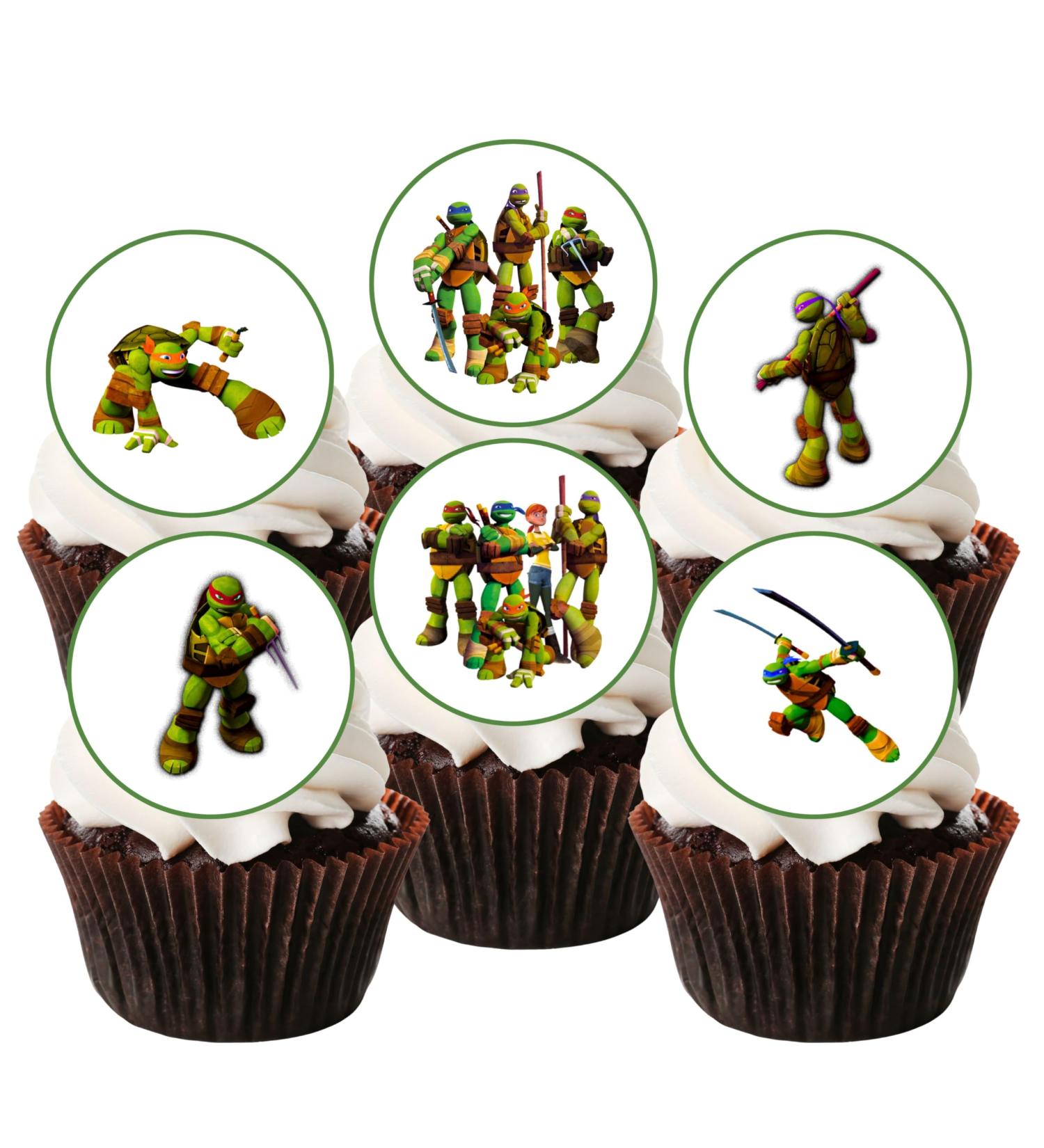 Ninja Turtle Cupcake Toppers PRECUT Optional #2 Edible Ninja Turtle Cake Topper Ninja Turtles Birthday Decorations Ninja Turtle Cake Toppers Ninja Cake Decorations Ninja Turtle Party (PRECUT 12) 12 PRECUT - Buy Online on GoSupps.com