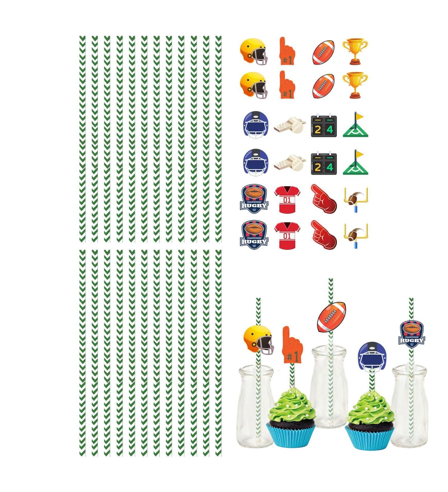 Parties Straws for Cocktails - Cocktail Drink Straws Decorations Parties Straw and Flag Decoration for Theme Parties Coffee Shop Ball Watching and Bar - Buy Online on GoSupps.com