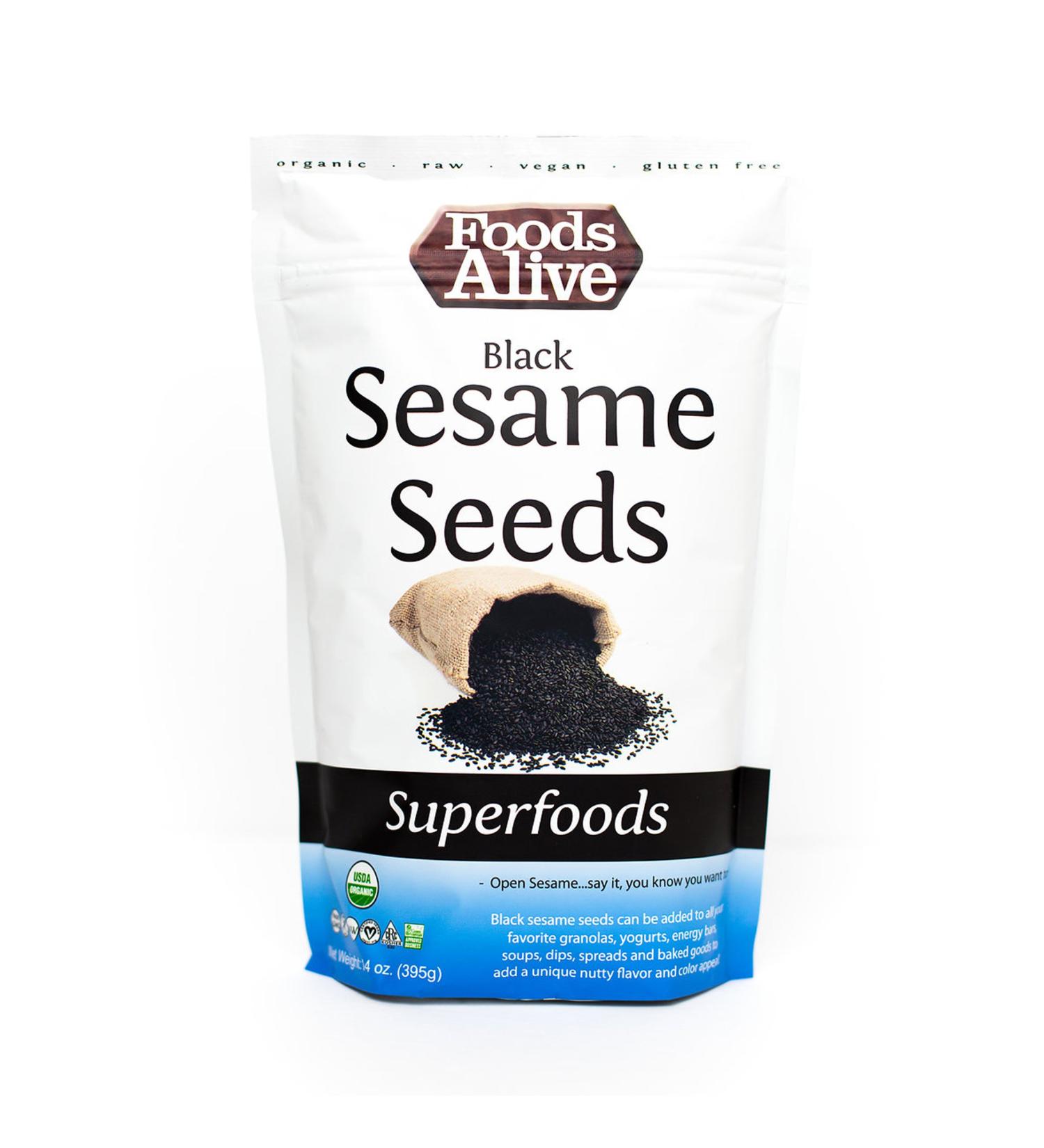 Foods Alive Organic Black Sesame Seeds 12 oz - Superfood for Health & Nutrition - Buy Online on GoSupps.com