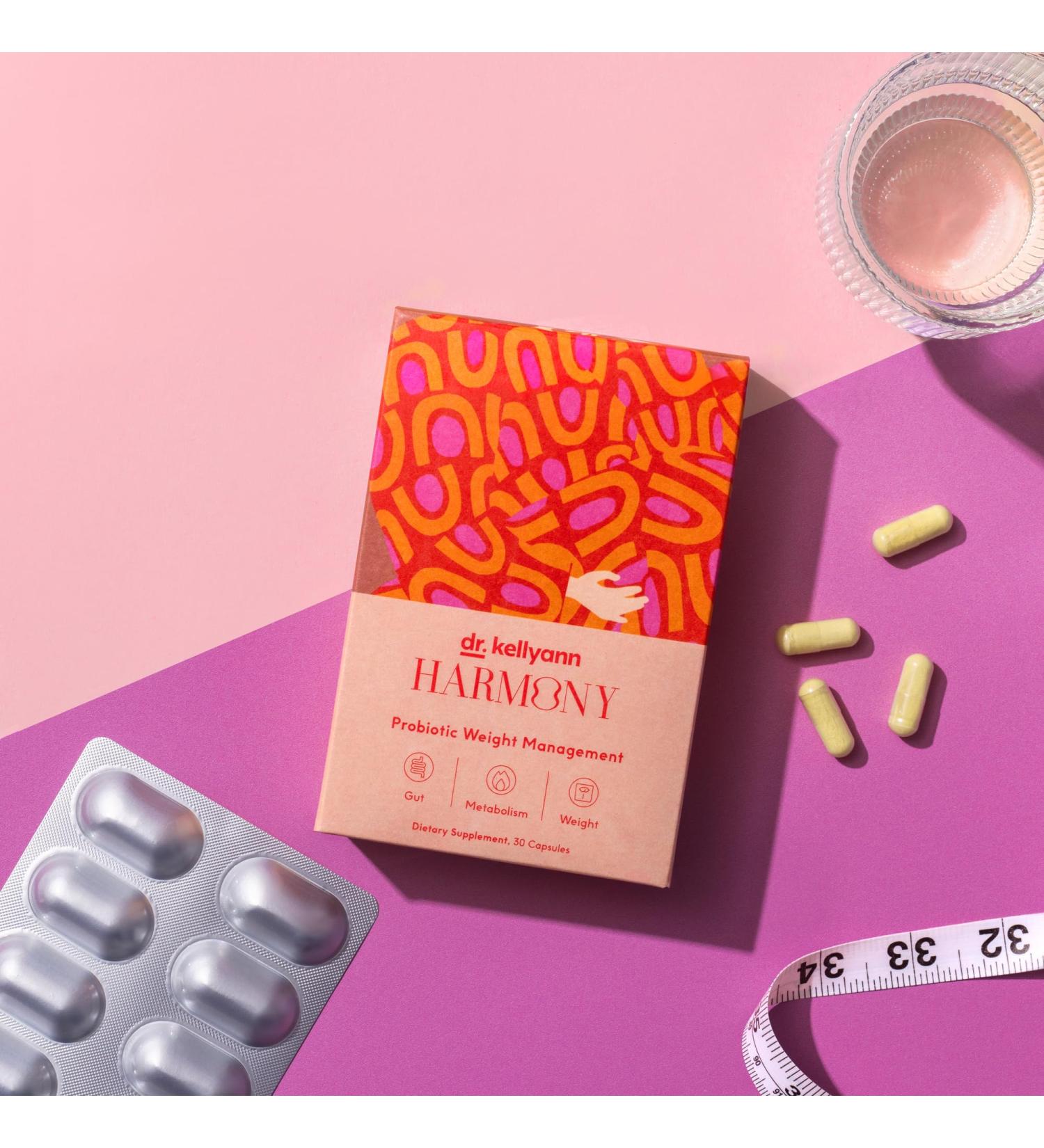 Dr. Kellyann Harmony Probiotic Weight Management (30 Capsules) Prebiotic and Probiotic to Support Weight Management and Promote Optimal Gut Health - Buy Online on GoSupps.com