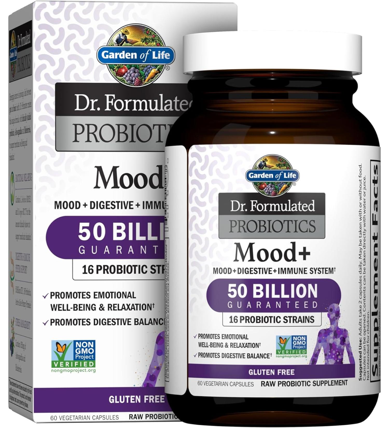 Buy Garden of Life Dr. Formulated Probiotics Mood+ 60 Veg Capsules | Enhance Mood & Gut Health - Buy Online on GoSupps.com
