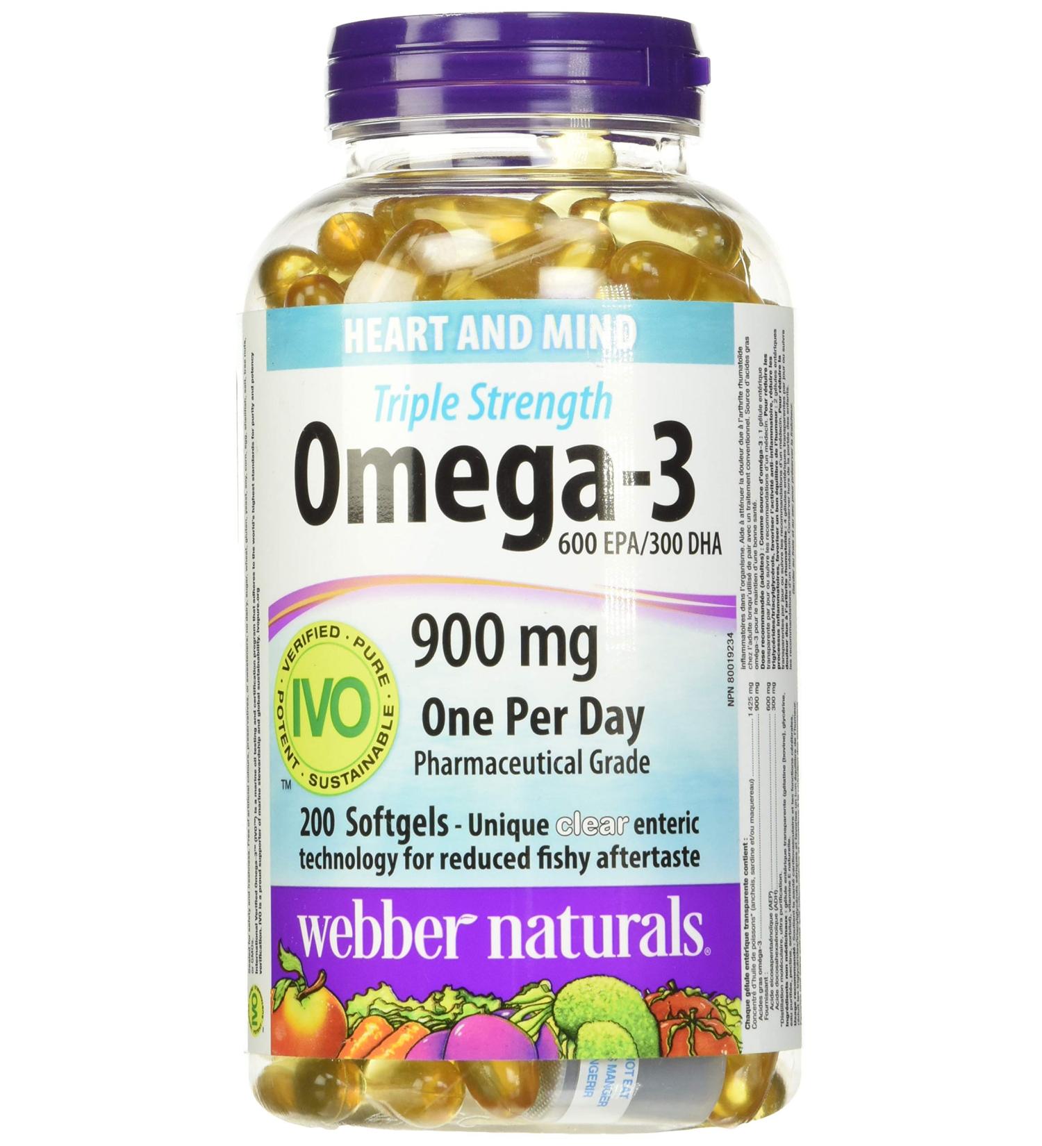 Webber Naturals Triple Strength (Omega 3) 900 Mg 200 Softgels 200 Count - Buy Online on GoSupps.com