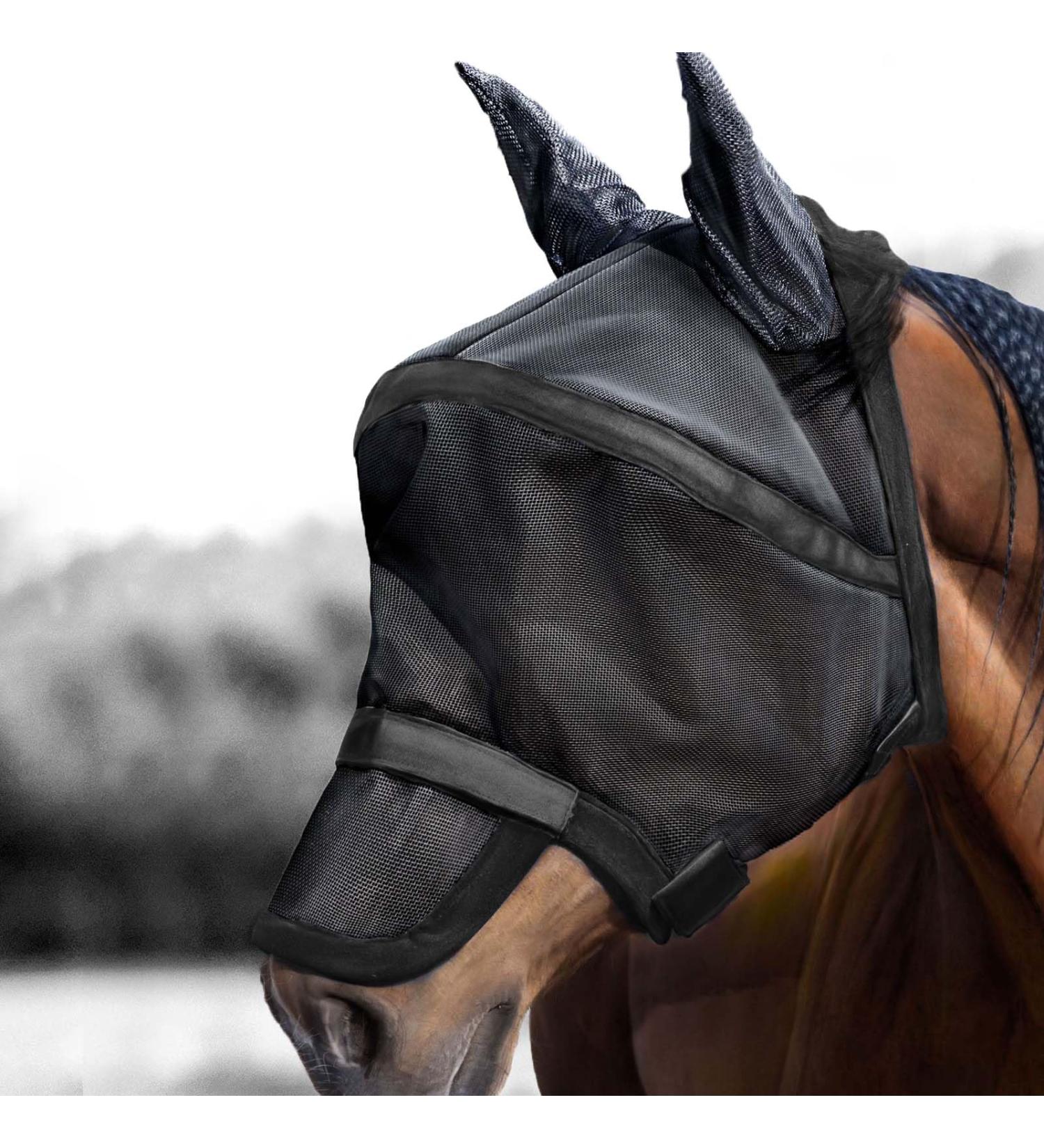Harrison Howard Maskology Supreme Horse Fly Mask - Black (L) | Optimal Fly Protection for Horses - Buy Online on GoSupps.com