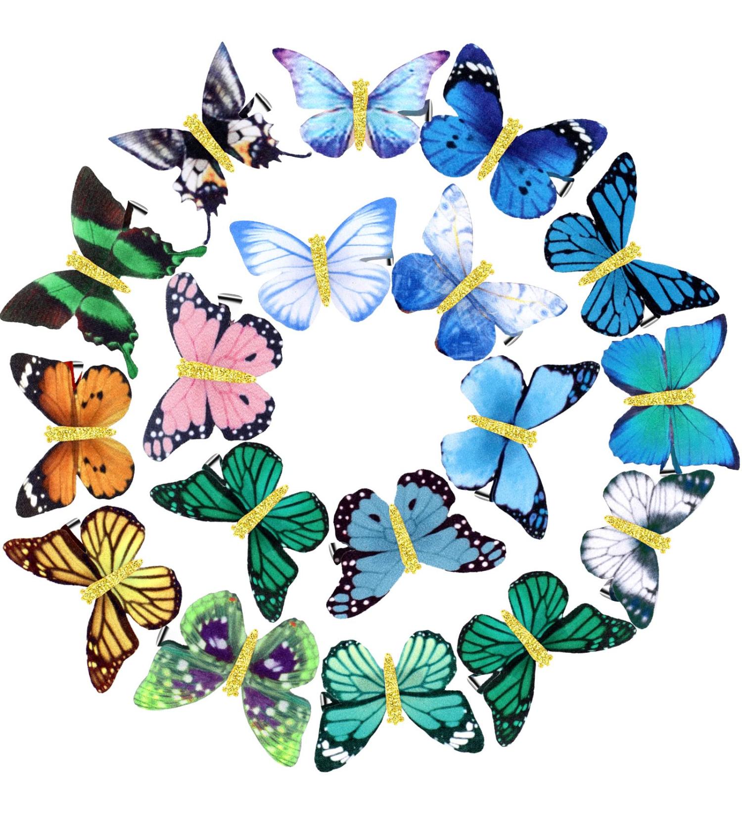 18 Stylish Butterfly Hair Clips - Glitter Snap Hair Jewelry for Teenagers & Women - Buy Online on GoSupps.com