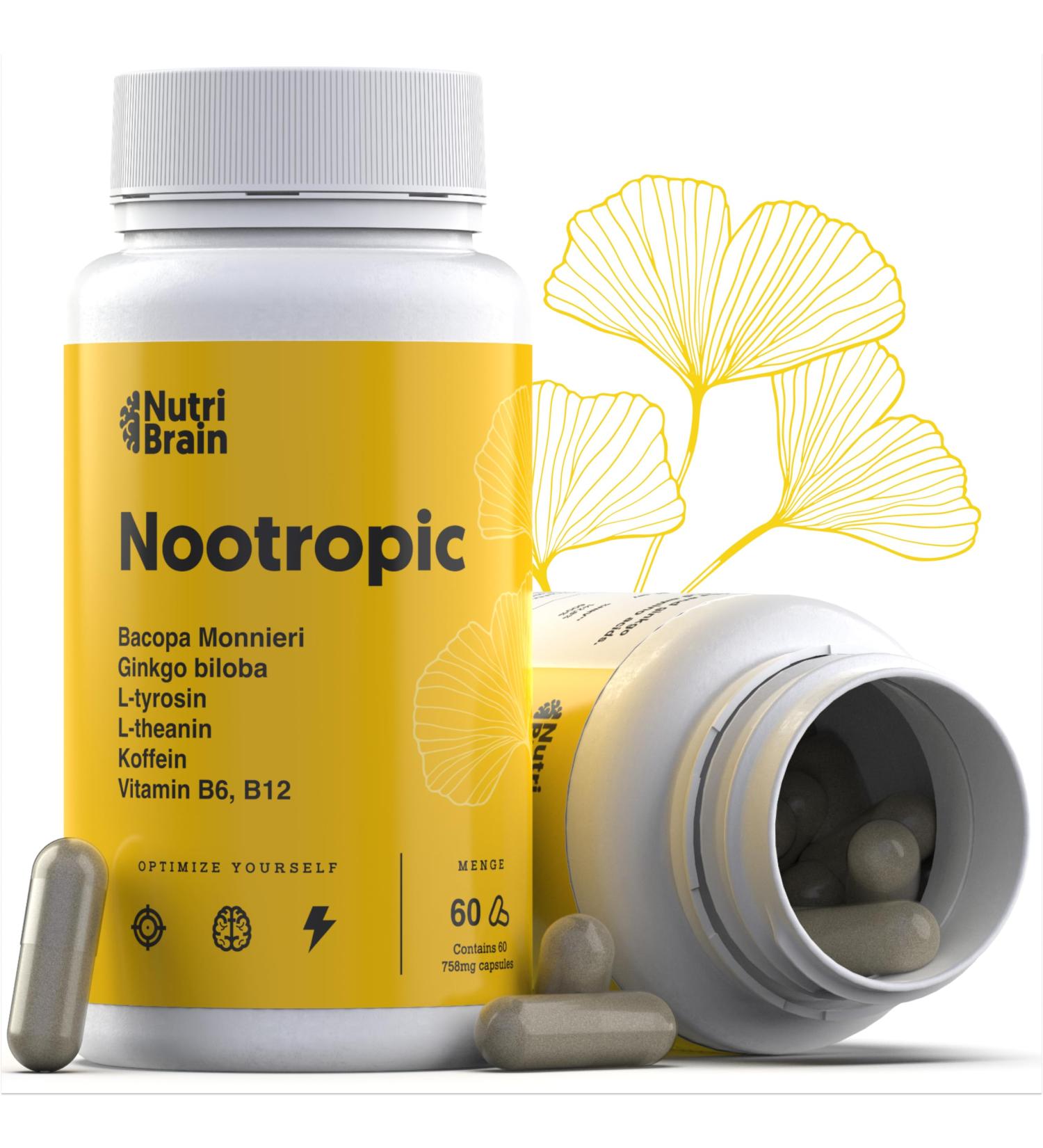 Buy Nutribrain Opti-Formula Nootropic Brain Booster | Enhance Memory Focus & Concentration with Ginkgo Biloba Tyrosine & Caffeine - International Shipping Available - Buy Online on GoSupps.com