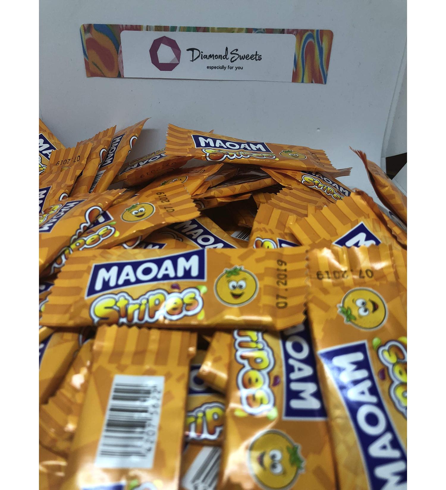100 x HARIBO MAOAM Stripes Orange Flavour Fruit Chews Sweets Kids Party by DIAMOND SWEETS