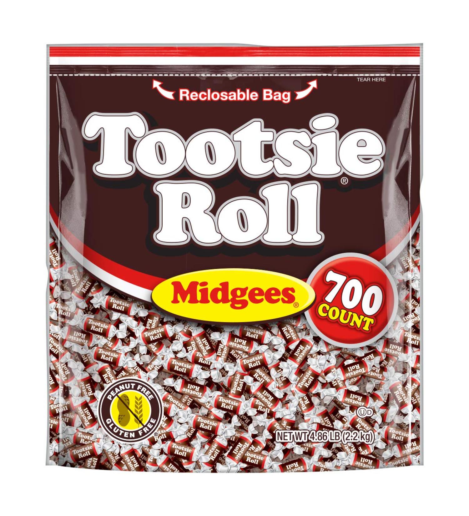 Tootsie Roll Chocolatey Twist Midgees Resealable Standup Bag Peanut Free Gluten Free original Mini Midgees 77.76 Ounce HALLOWEEN FAVORITE original 700 Count (Pack of 1) - Buy Online on GoSupps.com