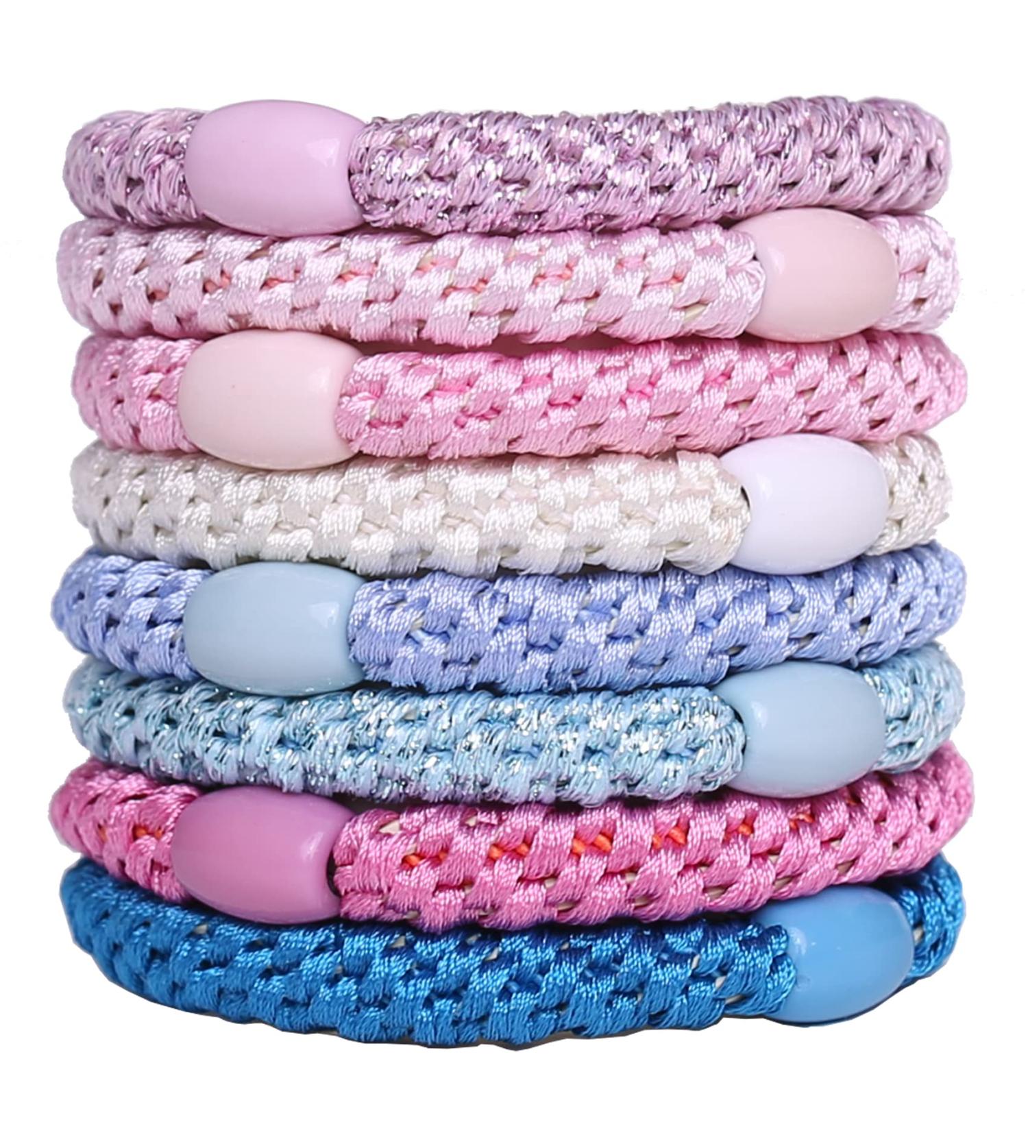 Gygyl 8pcs Mixed Color Hair Ties for Women & Girls - No Damage Elastic Ponytail Holders for Thick Hair - Stylish & Durable Hair Bands (Style 8) - Buy Online on GoSupps.com
