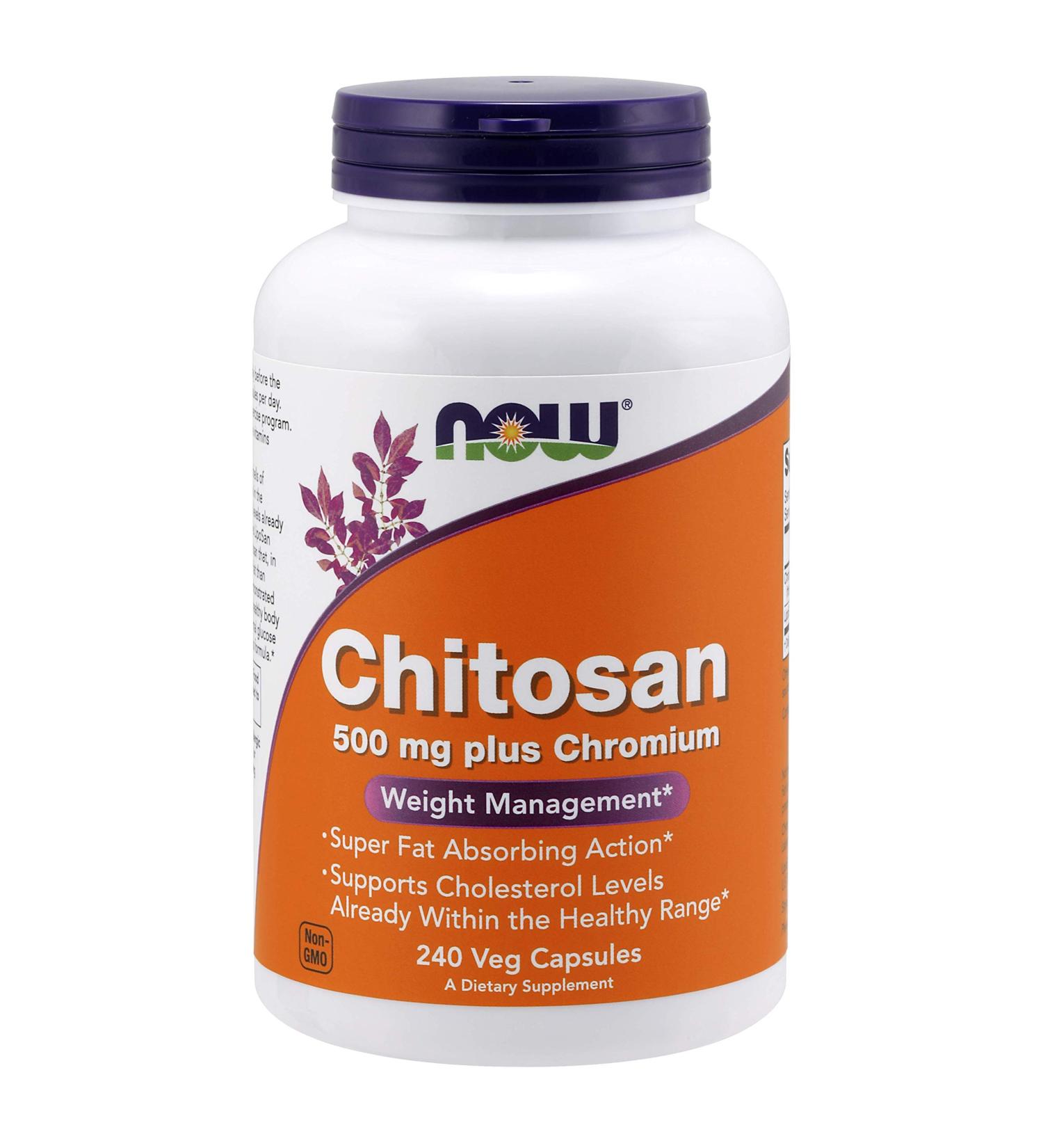 Now Chitosan 500 Milligrams with Chromium, 240 Vegetarian Capsules