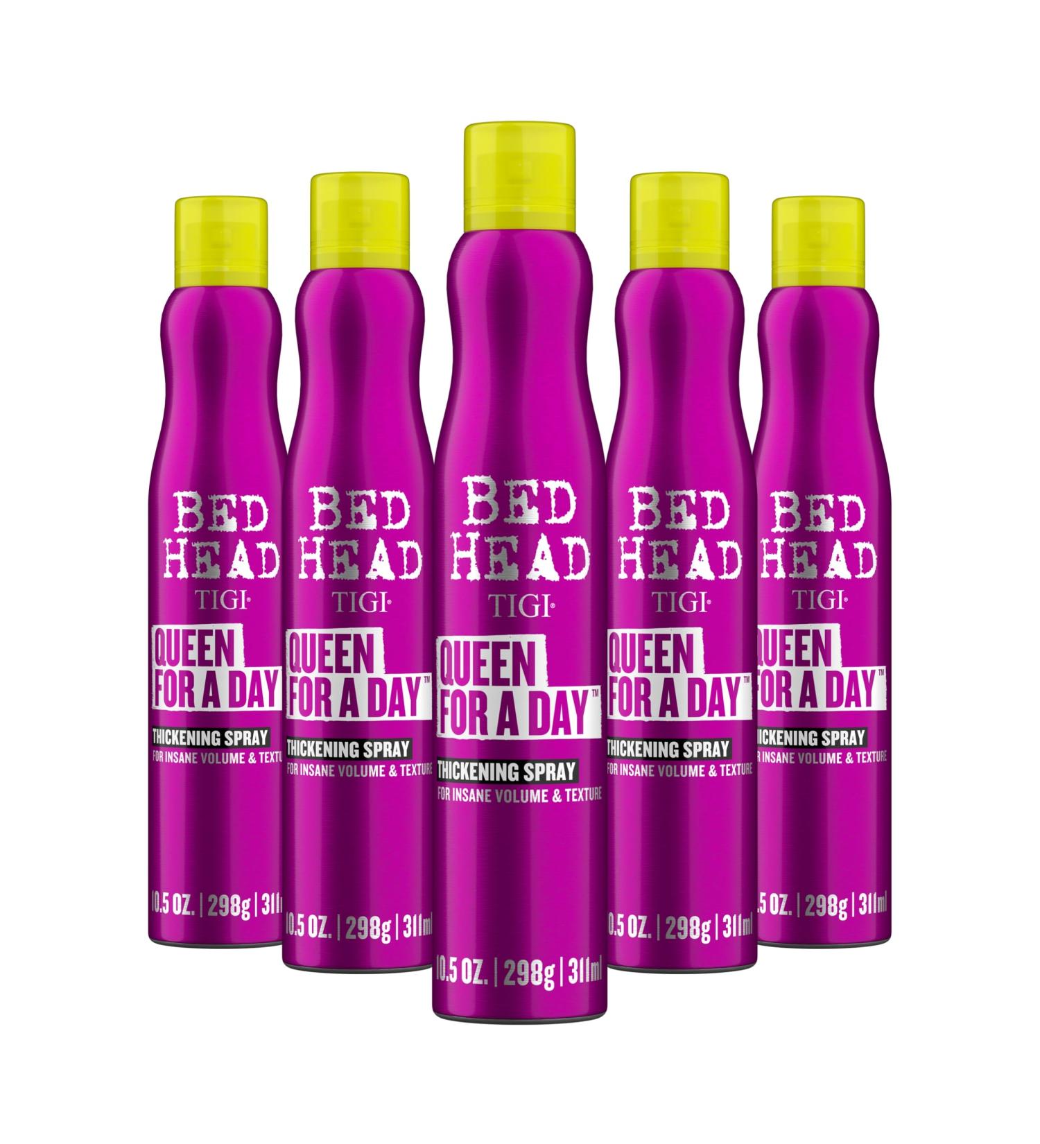 TIGI Bed Head Queen for a Day Thickening Spray - For Insane Volume & Texture - For Fine Hair - Finish on Wet Hair & Blow Dry - Premium Hair Care Products for Women & Men - 10.5 oz (5 Pack) - Buy Online on GoSupps.com