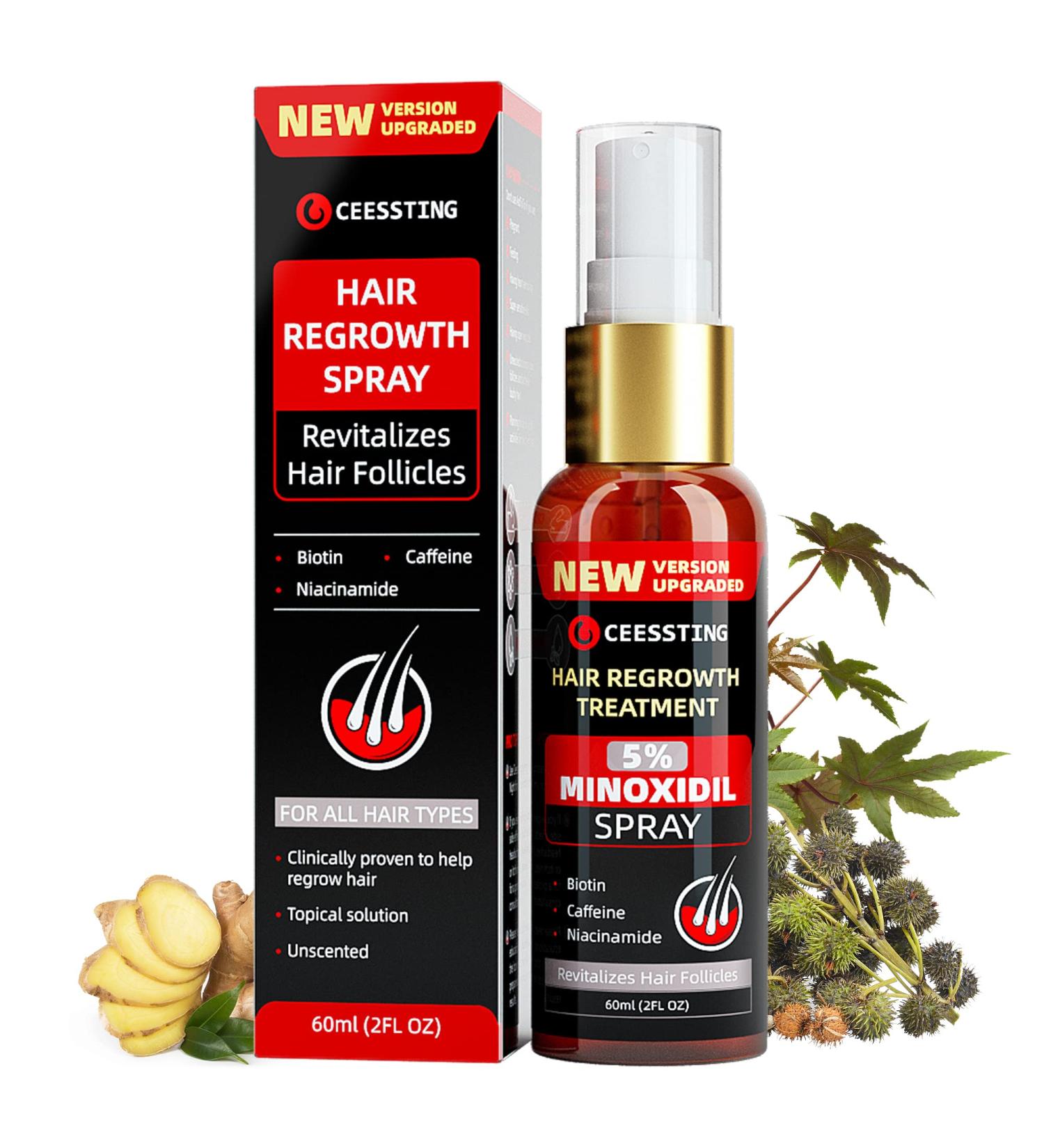 Ceessting Hair Growth Spray - Biotin, Caffeine & Niacinamide - 2oz Anti-Hair Loss & Regrowth Treatment for Men & Women - Buy Online on GoSupps.com