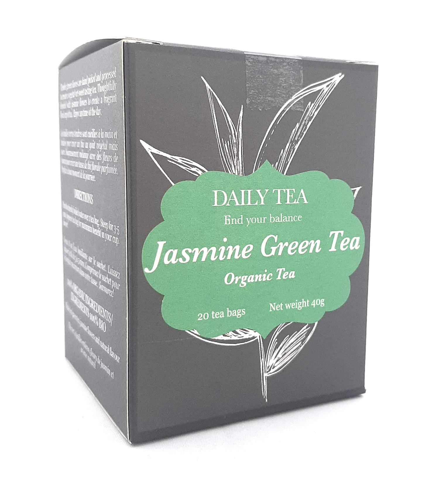 Daily Tea Organic Jasmine Green Tea 20 tea bags net weight 40g