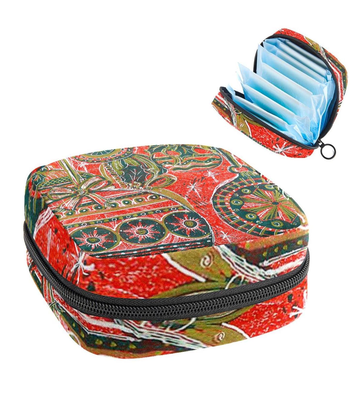 GIAPB Period Bag Sanitary Napkin Storage Pouch | Xmas Baubles Pattern | Color4210 - Buy Online on GoSupps.com