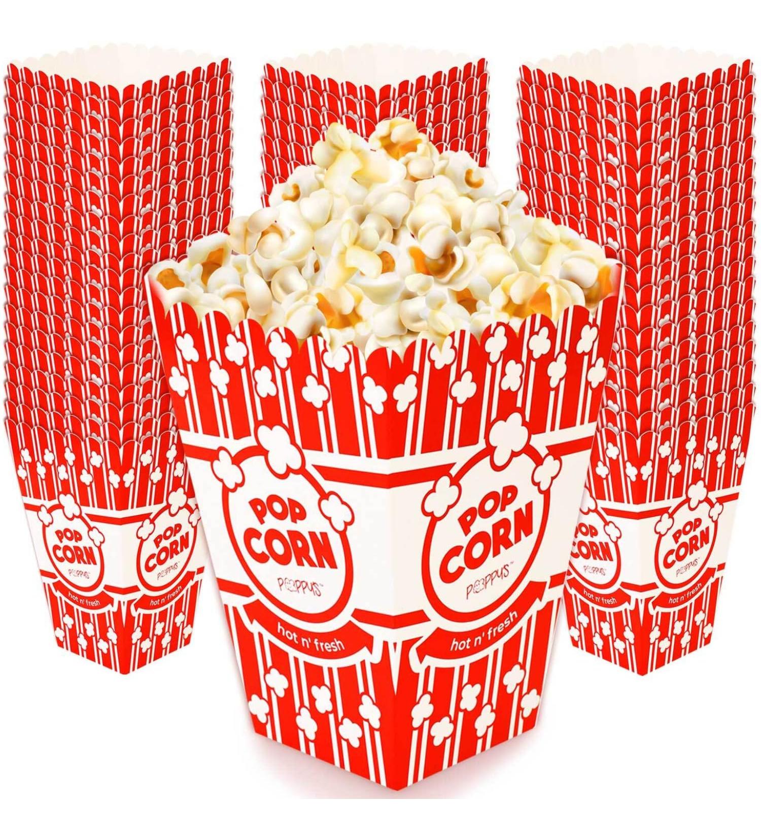 Poppy's Large Popcorn Boxes 200 Pack 46 Oz Concession-Grade Popcorn Buckets Popcorn Machine Accessories for Popcorn Bars Movie Nights Concessions - Buy Online on GoSupps.com