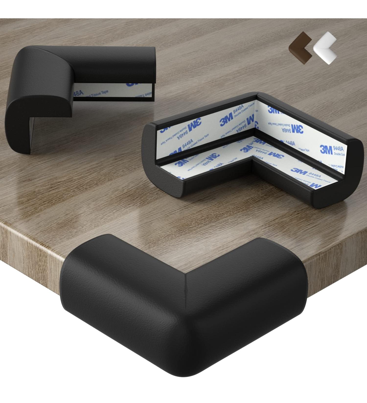 Deasana Extra Large Corner Protection - Rubber Edge Guards for Baby Safety | Child Locking 3M Adhesive Certified (Ivory White Black Brown) - International Shipping Available - Buy Online on GoSupps.com