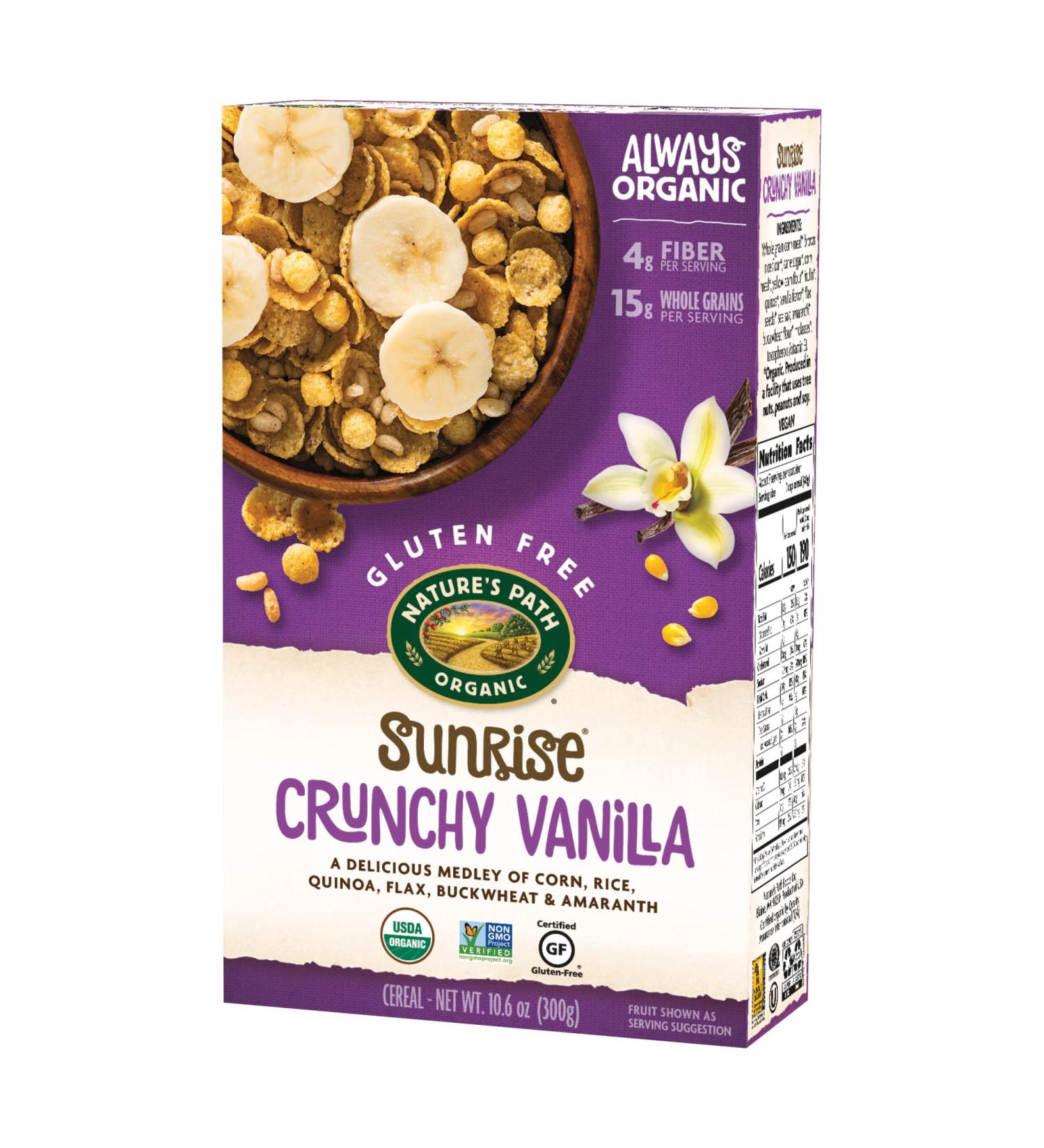 Nature's Path Organic Gluten Free Vanilla Cereal 10.6 oz (Pack of 4) | Non-GMO, 15g Whole Grains, 4g Fiber - Buy Online on GoSupps.com