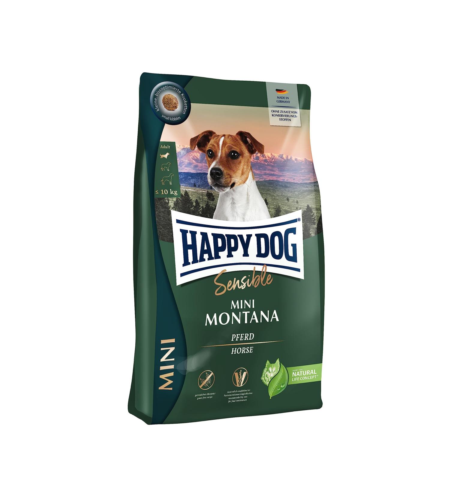 Happy Dog Sensible Mini Montana 800g - Premium Dog Food for Small Breeds | Nutritional Balance & Taste | International Shipping Available - Buy Online on GoSupps.com