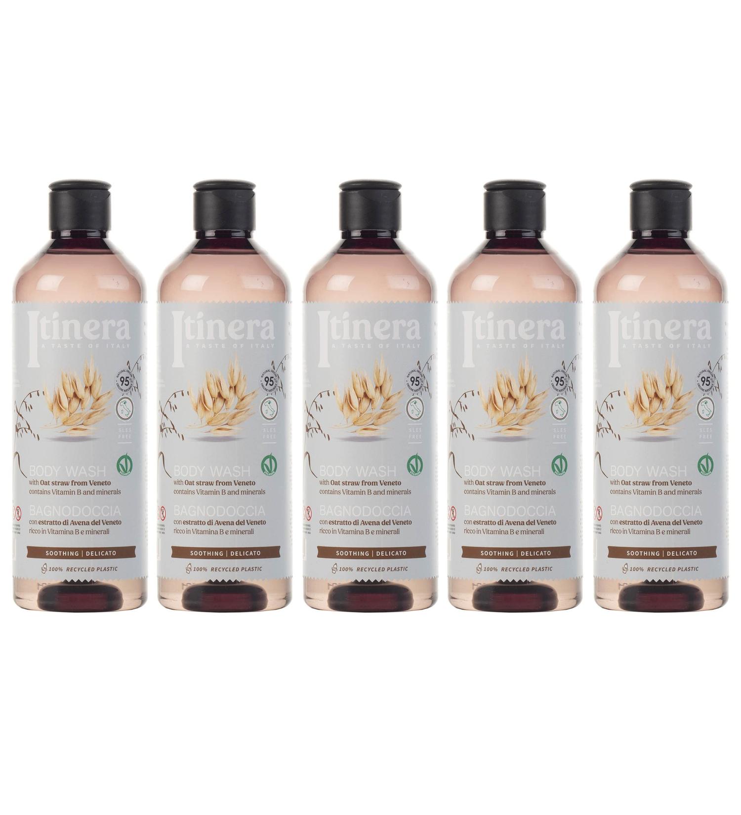  sarcia.eu ITINERA - Soothing body wash with oats from Veneto 95% natural ingredients 370 ml 5 pieces - Buy Online on GoSupps.com