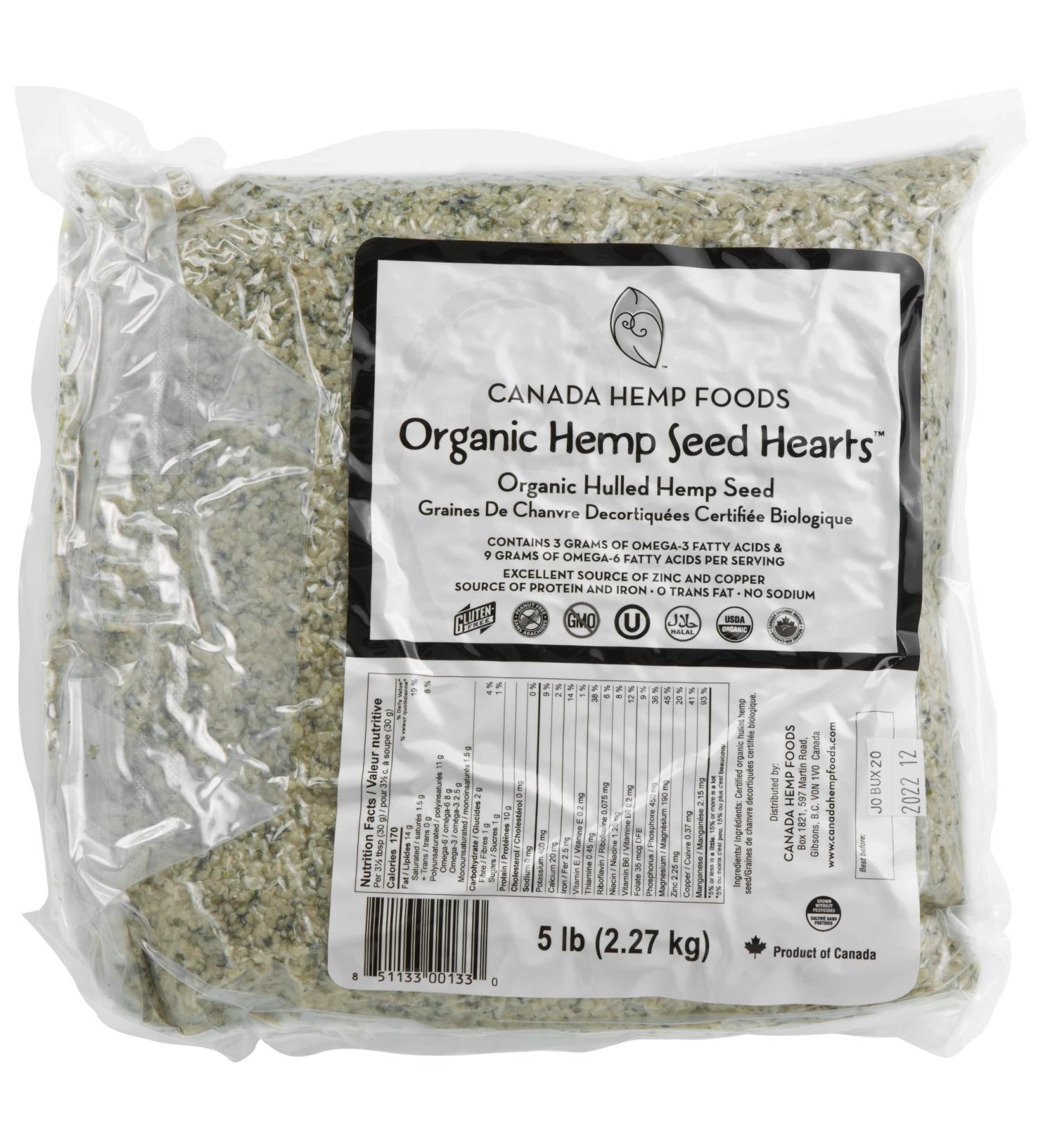 Canada Hemp Foods Organic Hemp Seeds 5 Pound Bag - Buy Online on GoSupps.com