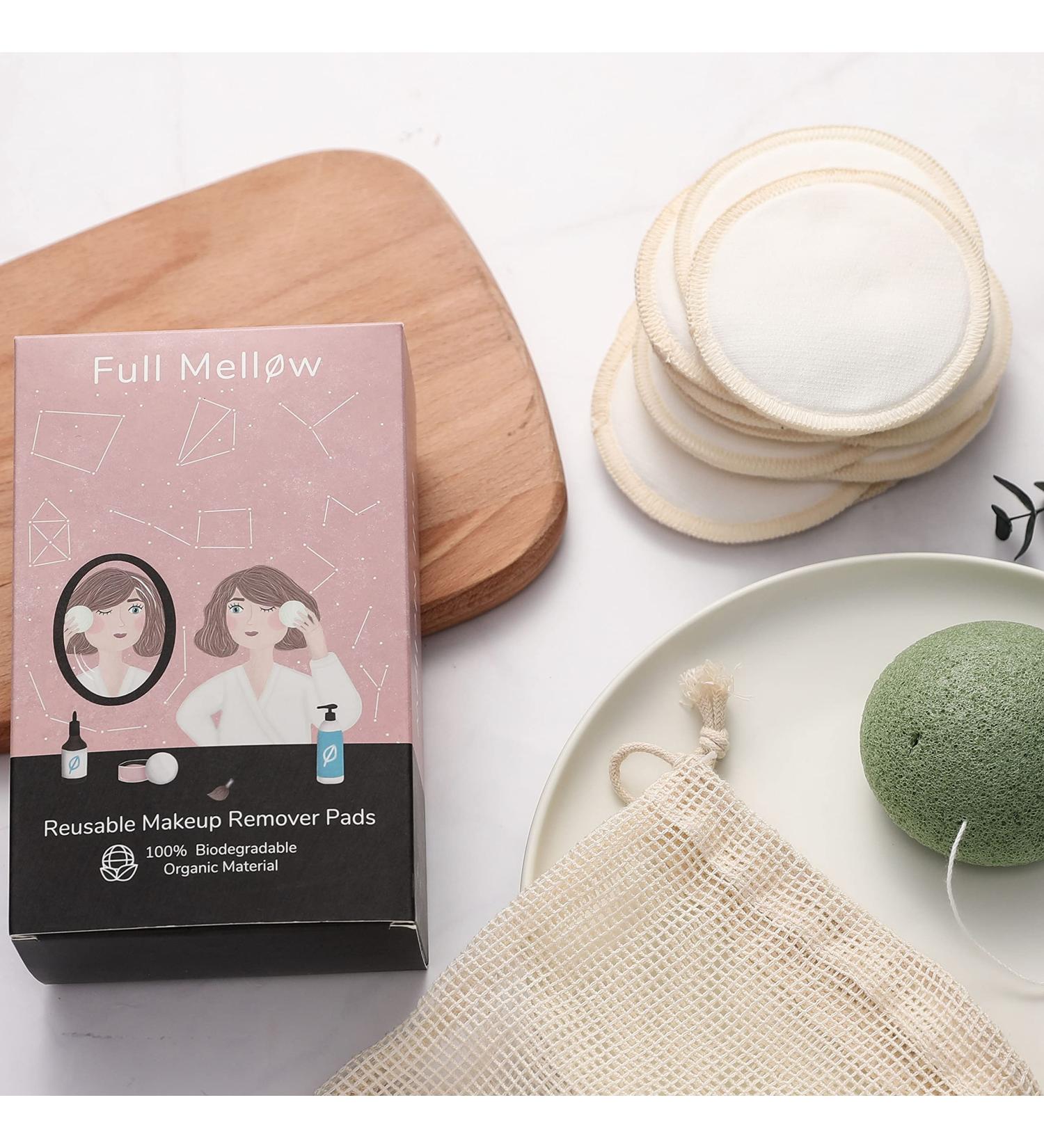 Eco-Friendly Reusable Make-Up Remover Pads | Soft Bamboo Cotton | All Skin Types | Includes Laundry Bag & E-Book - Buy Online on GoSupps.com