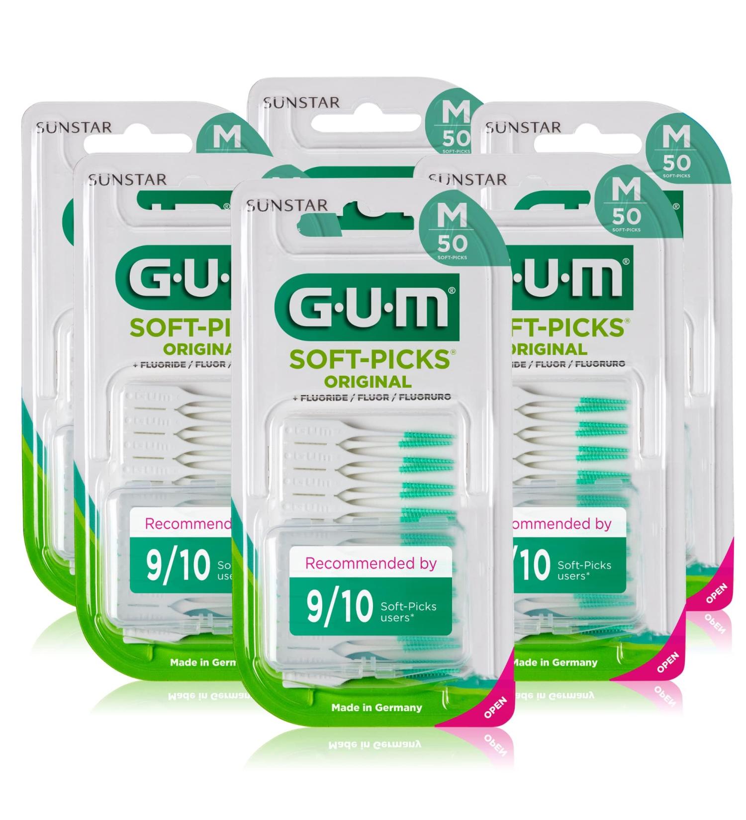 GUM SOFT-PICKS ORIGINAL Interdental Cleaner | Effective Tooth Cleaning & Plaque Removal (M - 6x50) - Shop Internationally - Buy Online on GoSupps.com